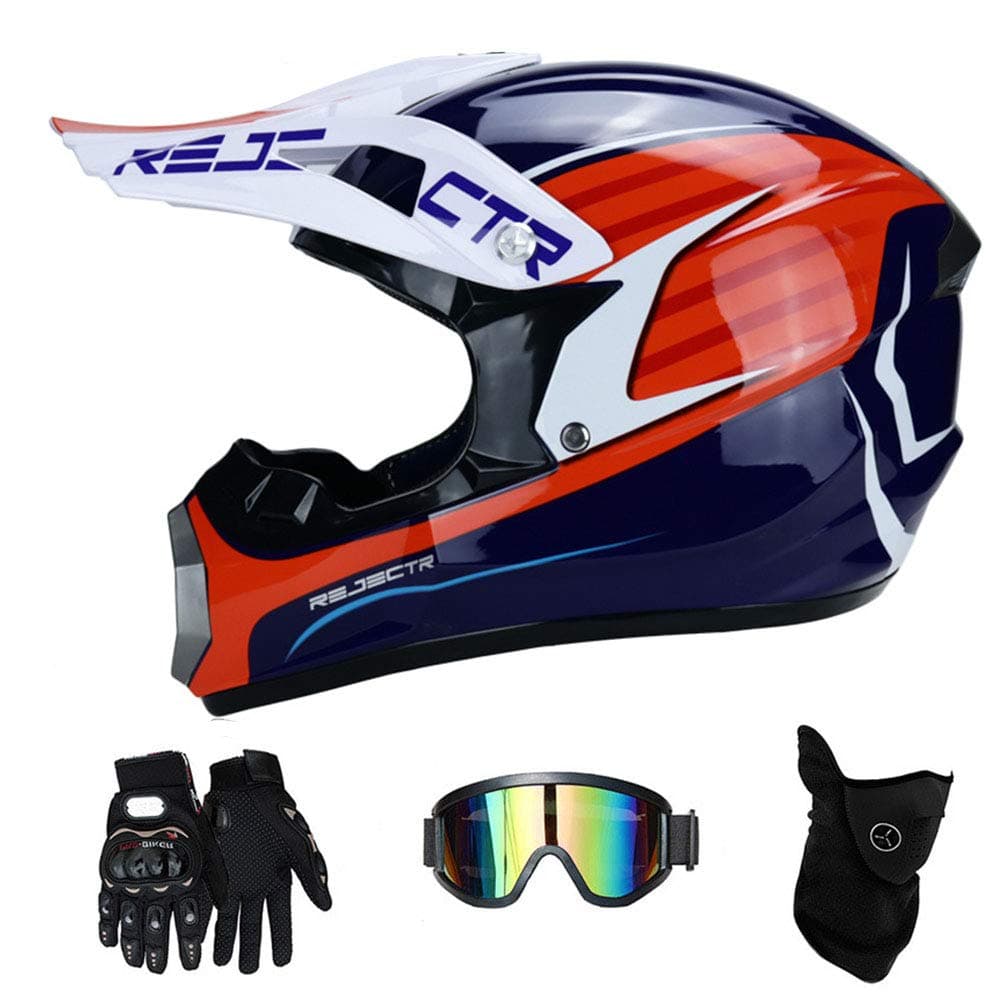 RAON Motocross Motorbike Motorcycle Helmets & GLOVES & GOGGLES D.O.T Certification Children Quad Bike ATV Go Karting Helmet