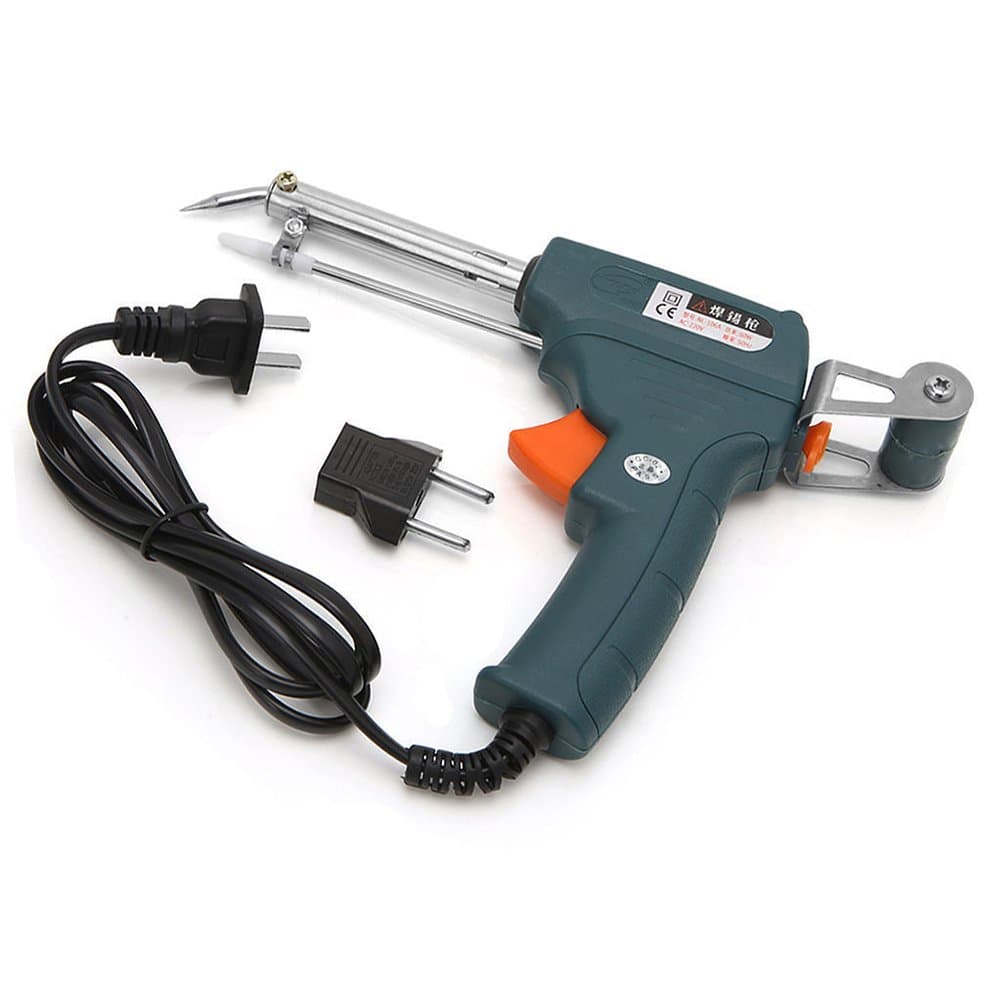 220V 60W Manual Automatic Send Tin Gun Electric Soldering Iron Suction Tin Decive with Solder Holder,Auto Feed Soldering Iron Electric Temperature Tool Adjustable Solder Tool Kit Fast Heating