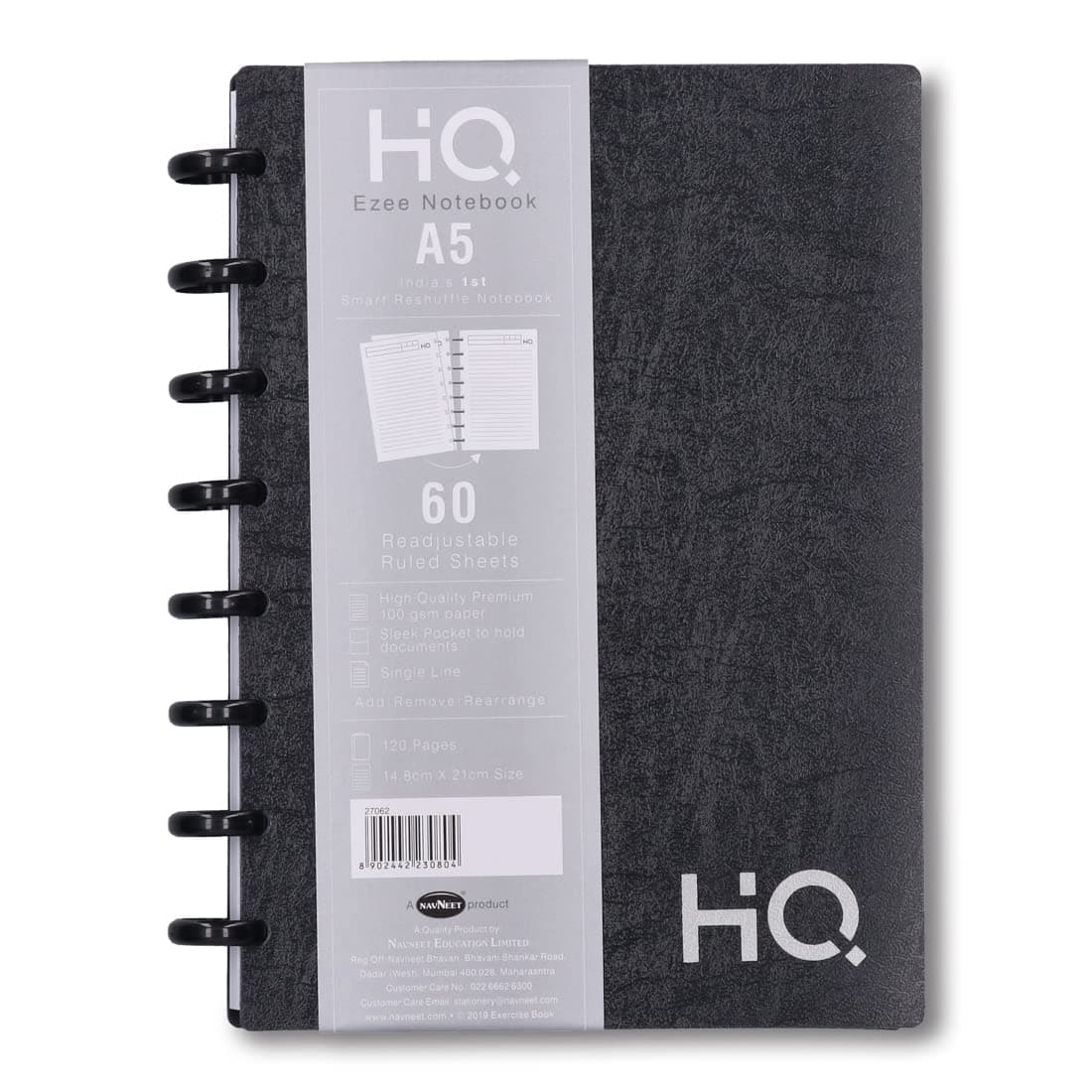 YOUVA Navneet HQ | EZEE Disc Book | 14.8 cm X 21 cm | 120 Pages | Black Color