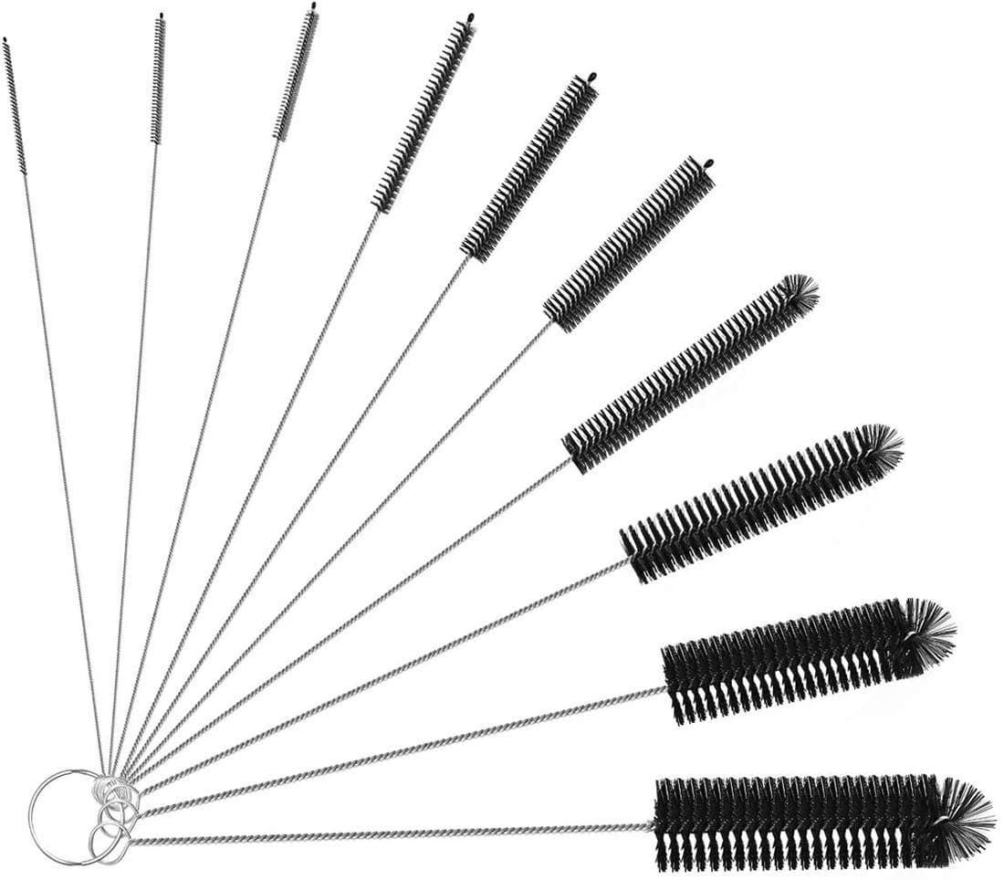 SYOSI Nylon Bottle Tube Nozzle Cleaning Brush 10 Pcs Multifunctional Nylon Tube Brush Pipe Cleaning Brushes Set for Kitchen Kettle Spout Teapot Nozzle