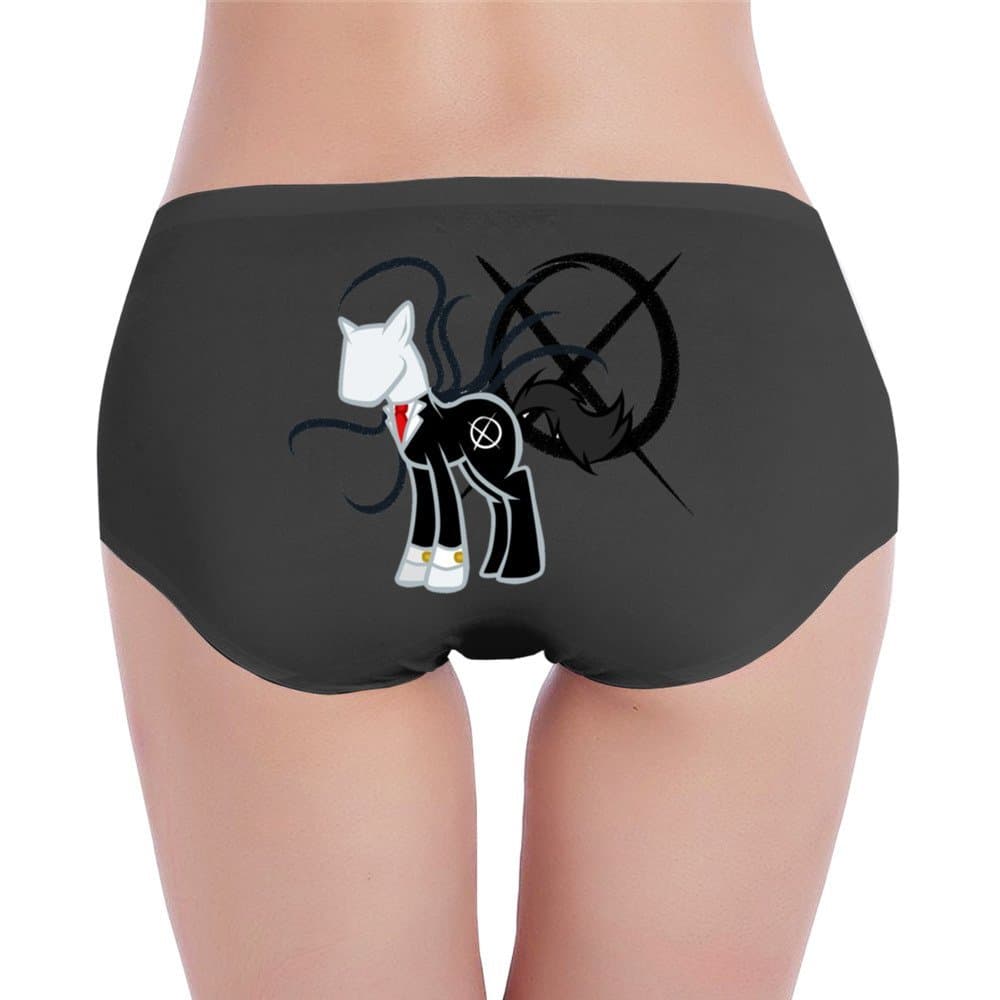 Mostafa Women's Slenderman My Little Pony Cotton Bikinis Underwear Size S US Black