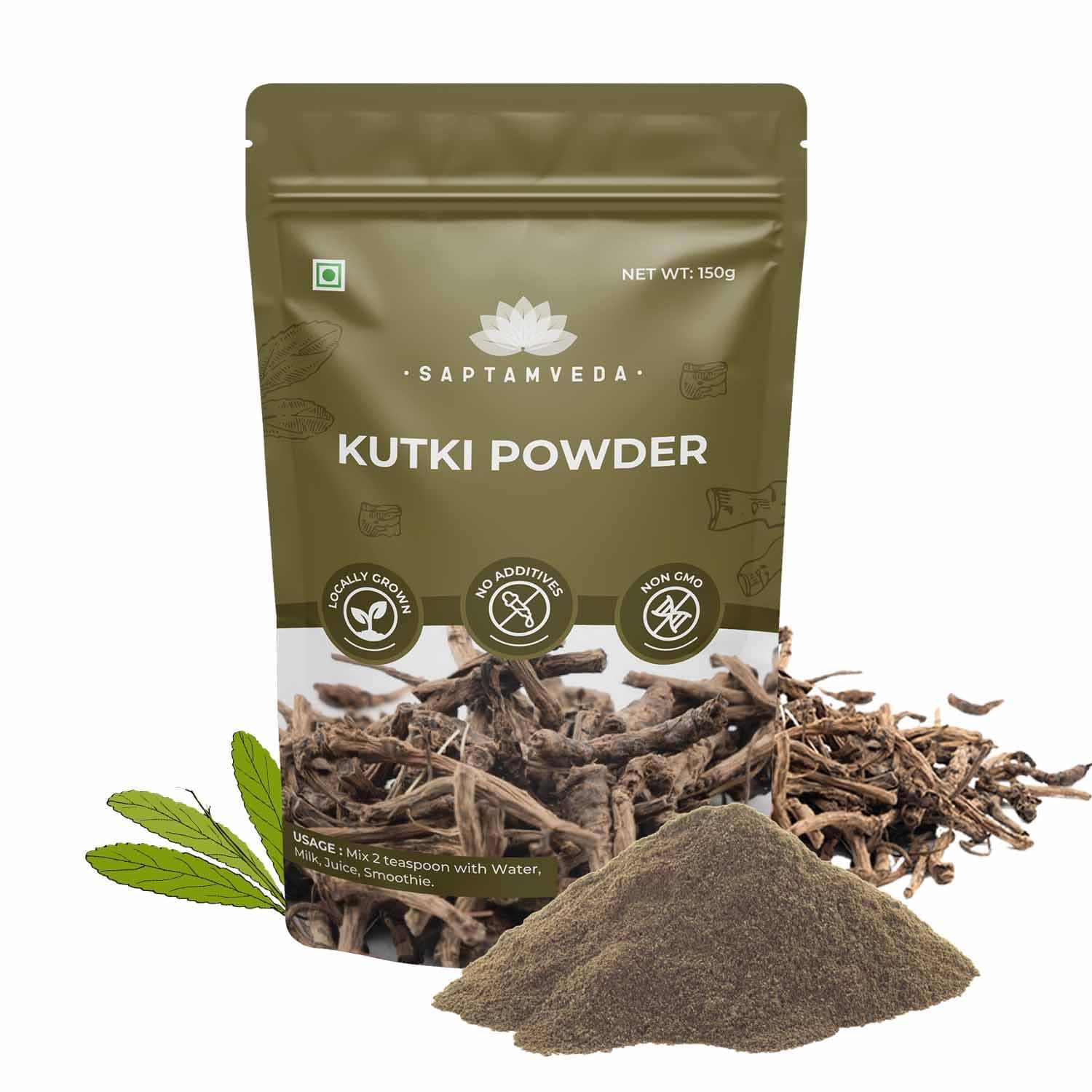 SAPTAMVEDA Premium Kutki Powder5.29 Ounce, (150 Gm Pack of 1) - Liver Support & Detox