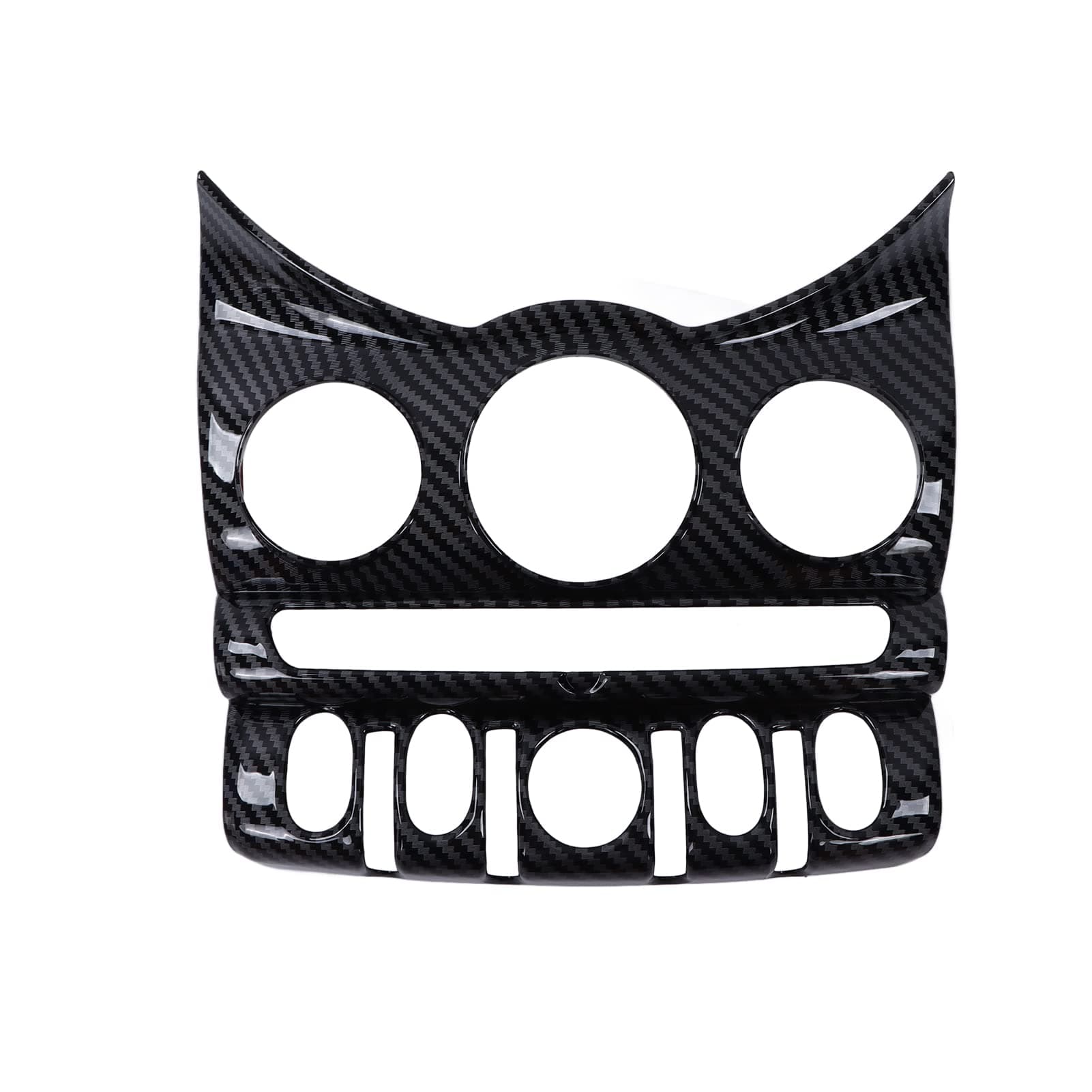 Carbon Fiber Style Center Console Panel Cover Compatible with Mini Cooper F55 F56 F57 Hatchback 2014-2021 - Air Conditioning CD Panel Cover