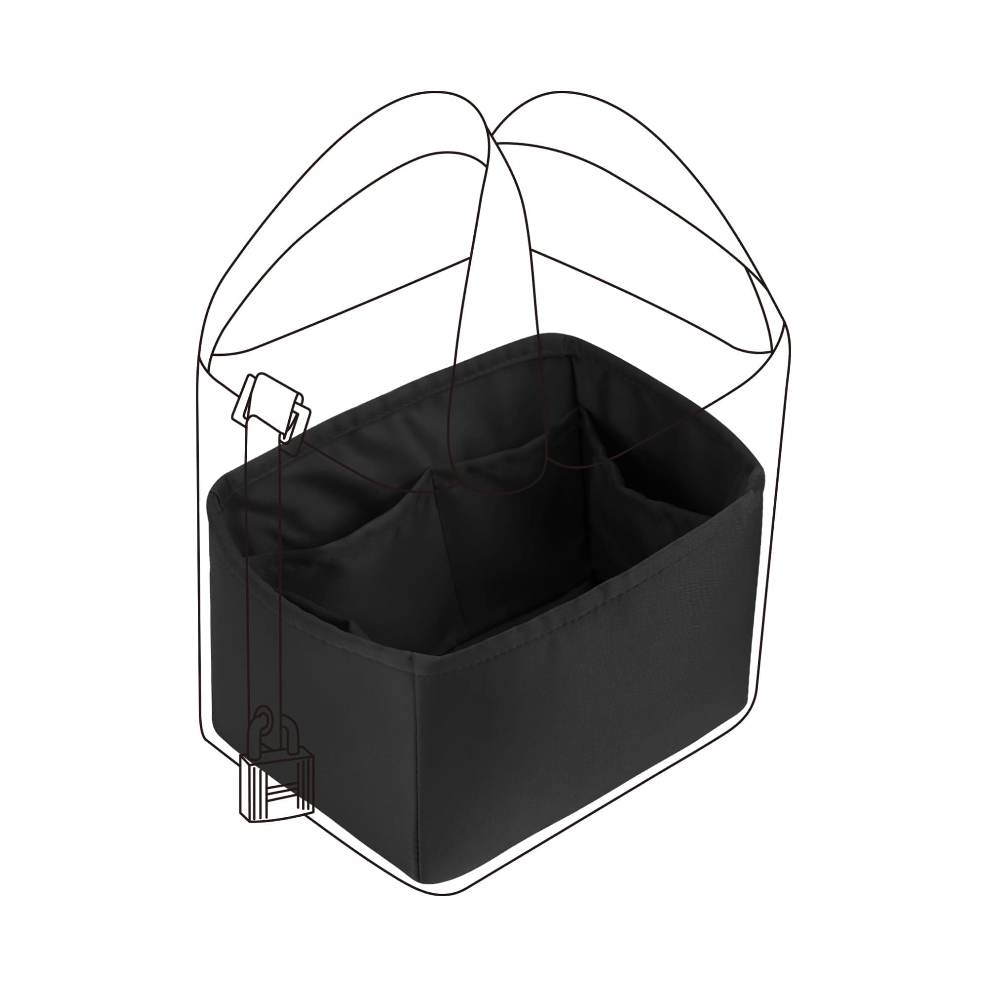 DGAZ Purse Organizer Silky Smooth,Silk,Luxury Handbag Tote in Bag Shapers, Women- Fits picotin18/22Bags (Black, PC18)