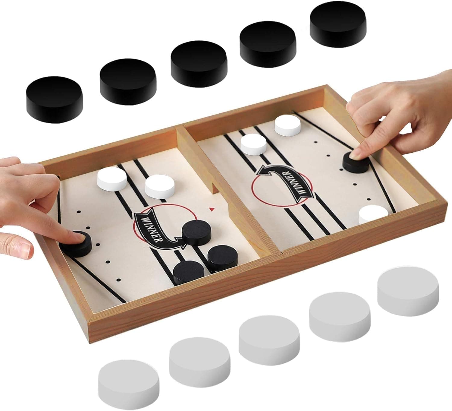 Board Games for Kids String Hockey Table Board Game for Kids Fast Sling Puck Board Game and Adults (Regular Size)