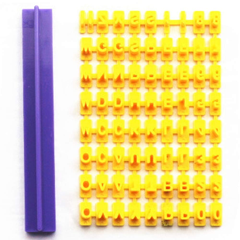YOUNICER Plastic Cute Alphabet Number Letter Cake DIY Mold for Press Stamp Biscuit Cookie Cutters Mould Decorating Tool