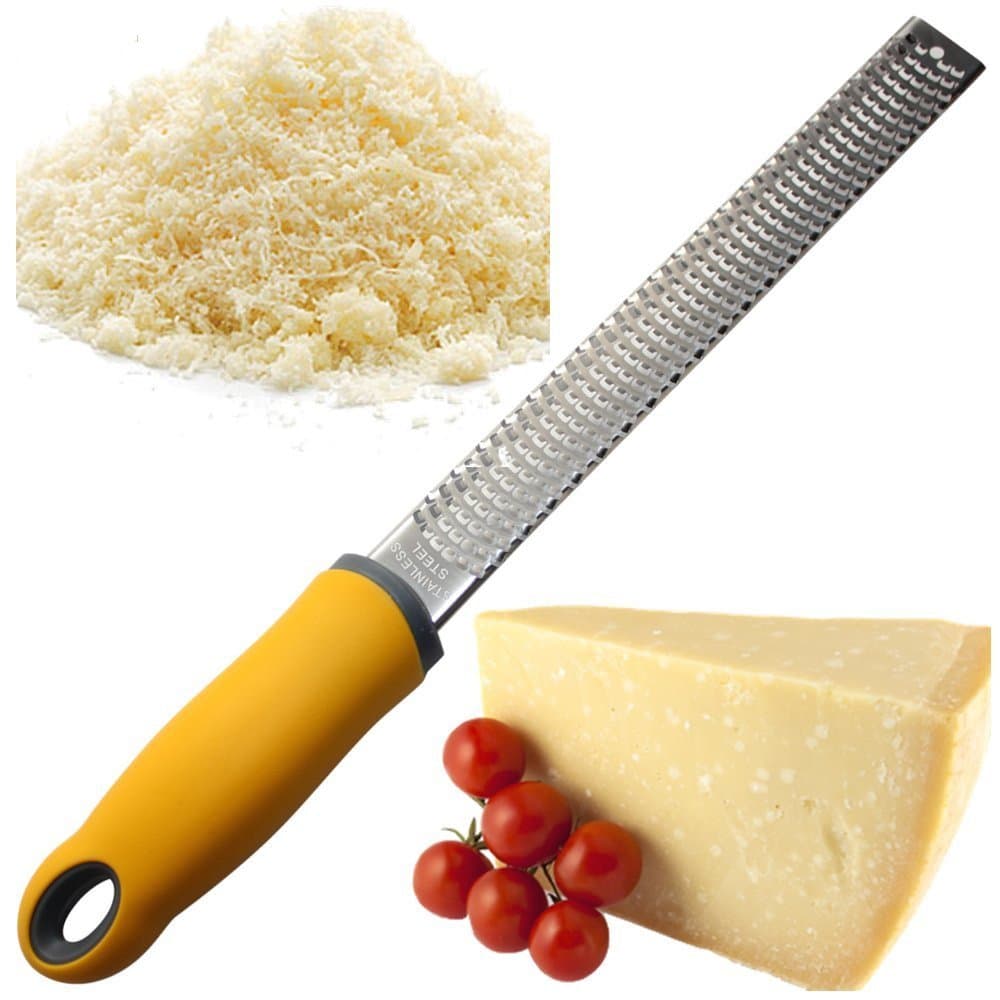 SKEMIX Cheese Zester Grater ~ Lemon Zester - Use for Citrus Lemon Lime Orange Hard Cheeses Ginger Cinnamon Nutmeg Chocolate Vegetable & Spices (Yellow)