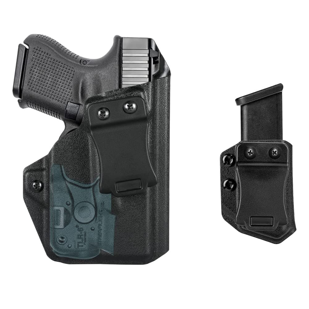- IWB Holster Right Hand Fits Glock Models 26/28/33 (GEN3-5)/G27 (GEN3-4) w/TLR-6/TLR-6 HL Holster & Universal IWB/OWB 9mm/.40 Double Stack Mag Carrier (Stream Light TLR-6/TLR-6 HL Must be Attached)