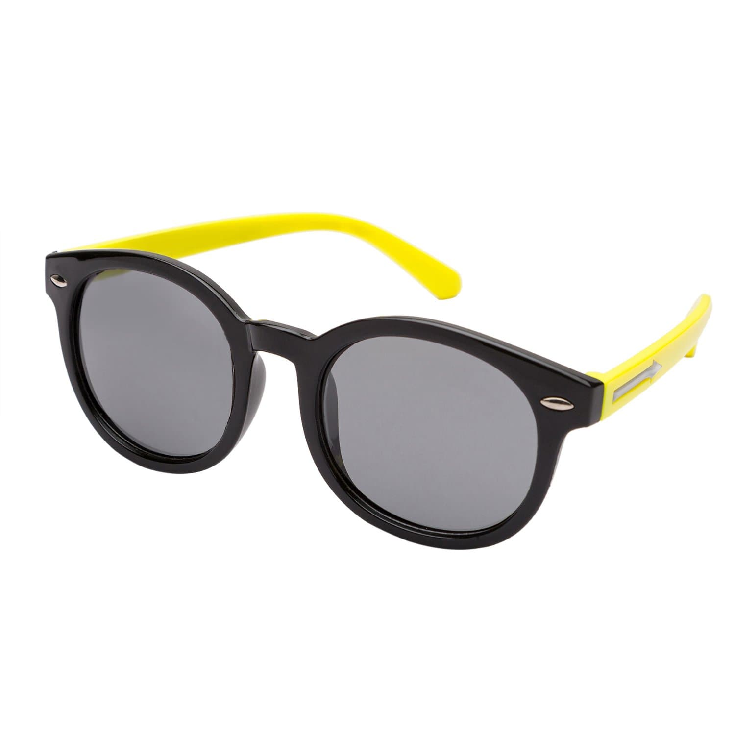 GANSTA UV Protected Classic Square Polarised Boy's Sunglasses (GK1011-Blk-Yel, Black) - 5 to 10 Years