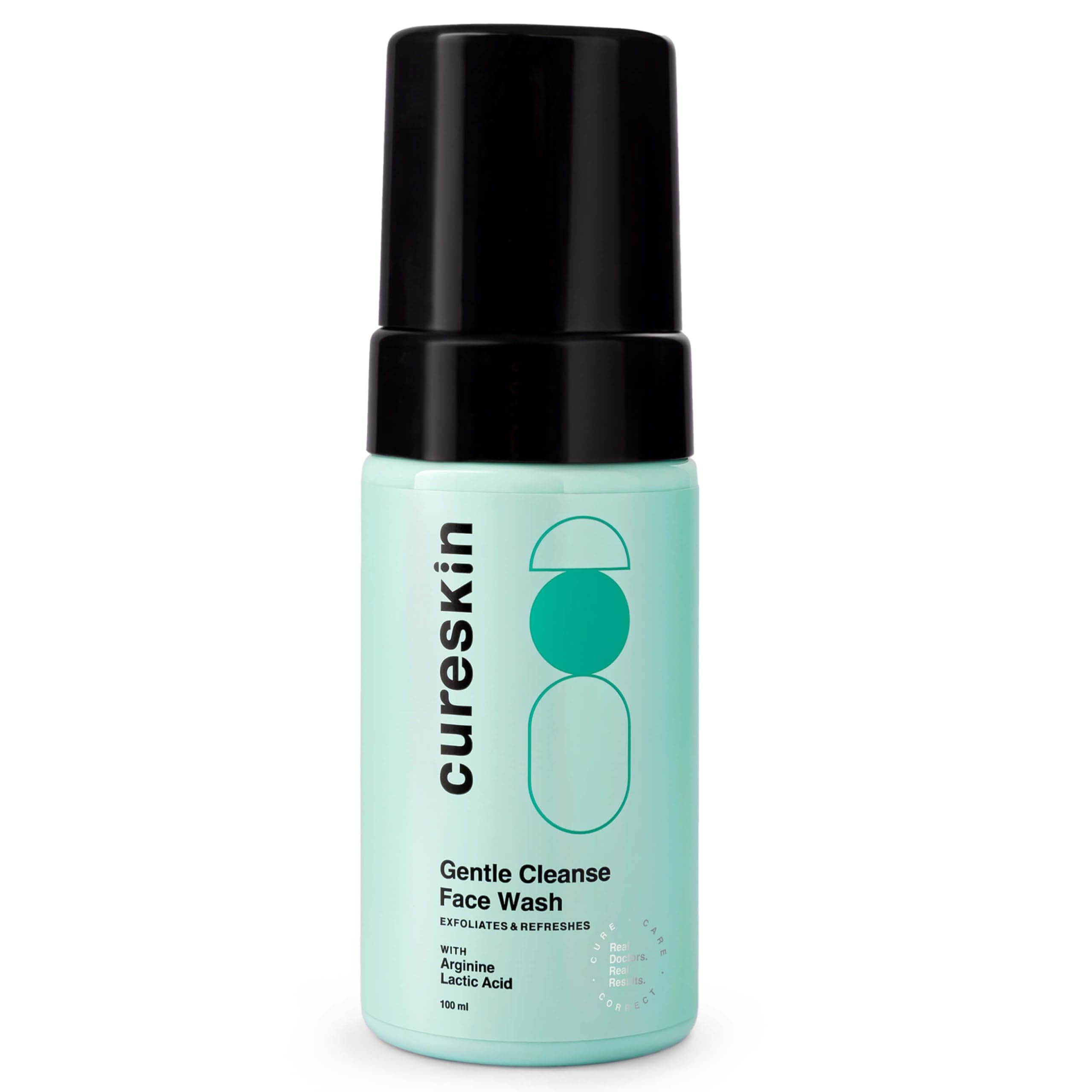Cureskin Gentle Cleanse Brightening Face Wash with Lactic Acid AHA Foam Face Wash for Women and Men, 3.38 fl oz (Pack of 1)