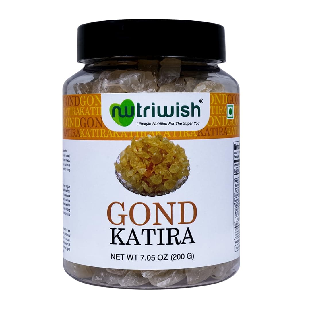Nutriwish Gond Katira (Tragacanth Gum) 7 oz (200g) | Natural & Raw | Soaks & Swells for Cooling Drinks & Desserts