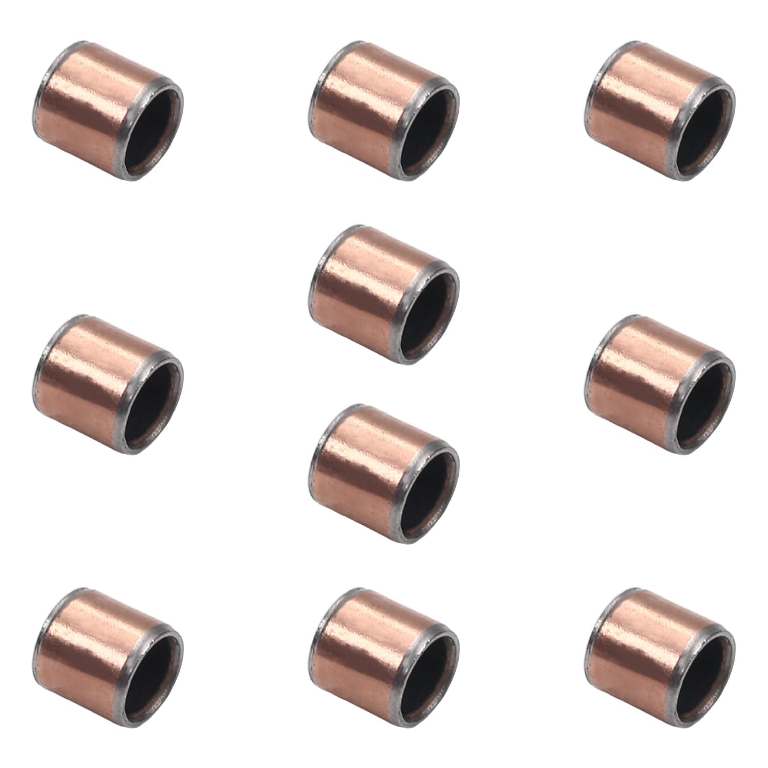 10Pcs Oilless Bushings Sleeve Bearing Solid Friction Oilless Bushing 0.23in Bore x 0.31in OD x 0.31in Length Plain Bearings Wrapped Bushing Carbon Steel Base 0608 Sleeve Bearings