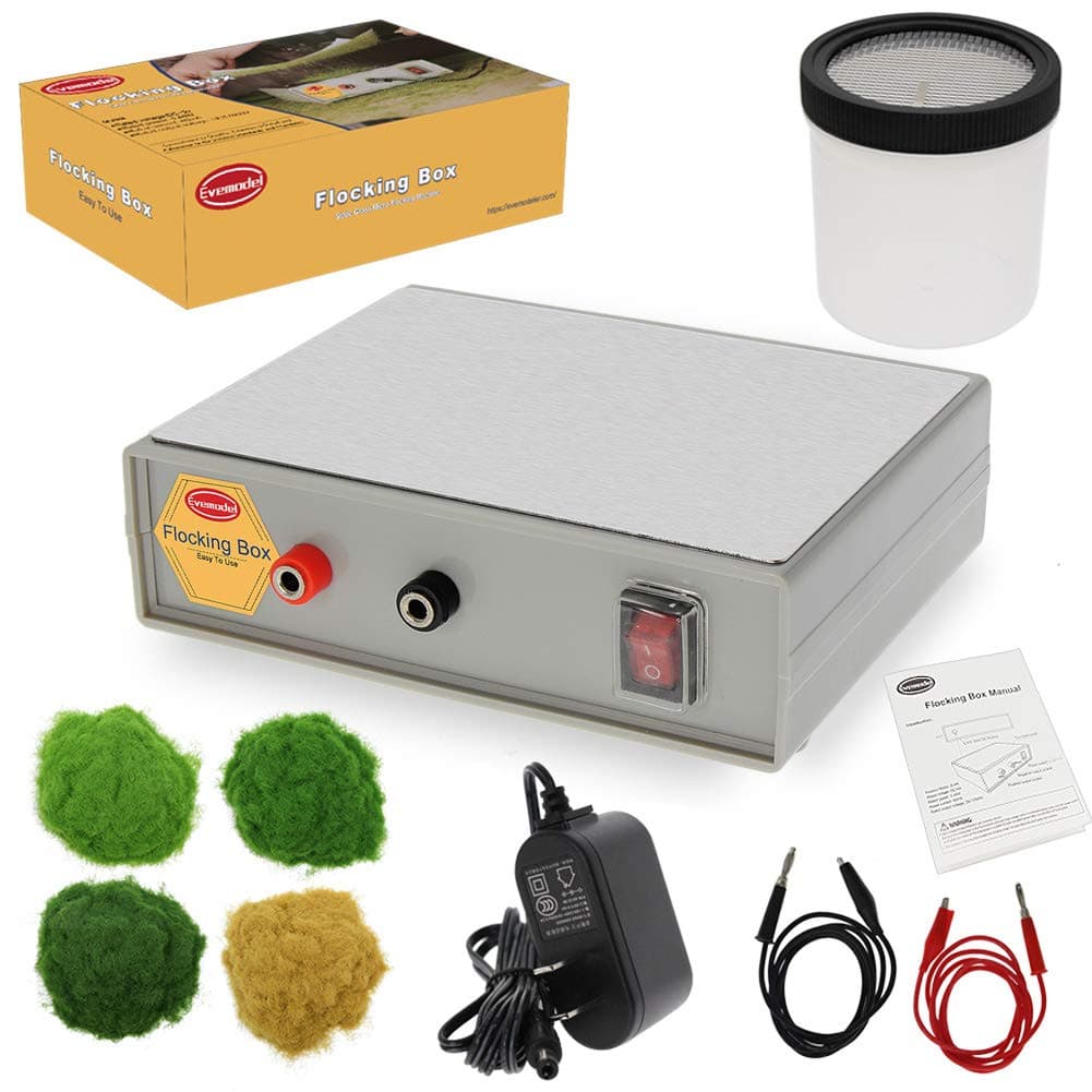 Evemodel Flockbox Static Grass Flocking Machine Applicator Model Tool+120g Grass Powder