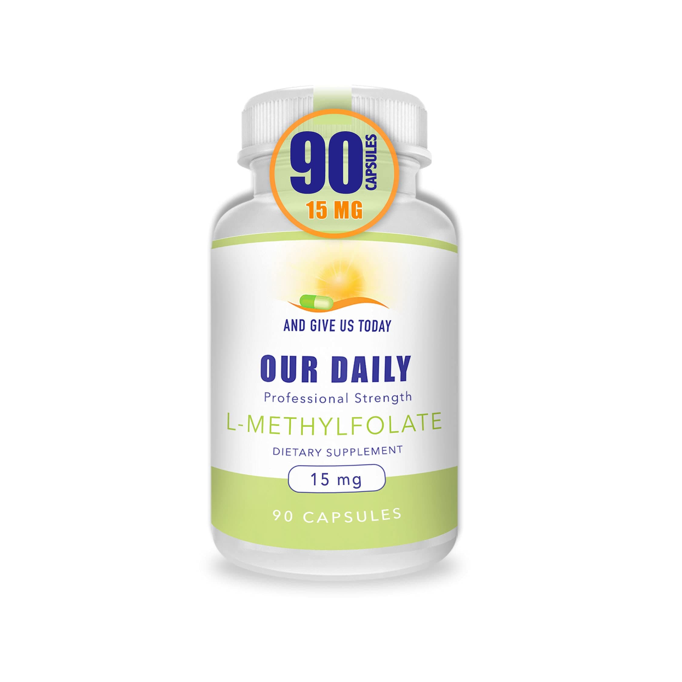 Our Daily Vites L-Methylfolate 15mg/15,000mcg – Active 5-MTHF Folate Supplement – High Potency Methyl Folate – Supports Energy & Overall Wellness – Vegan, Non-GMO Capsules – 90 Servings