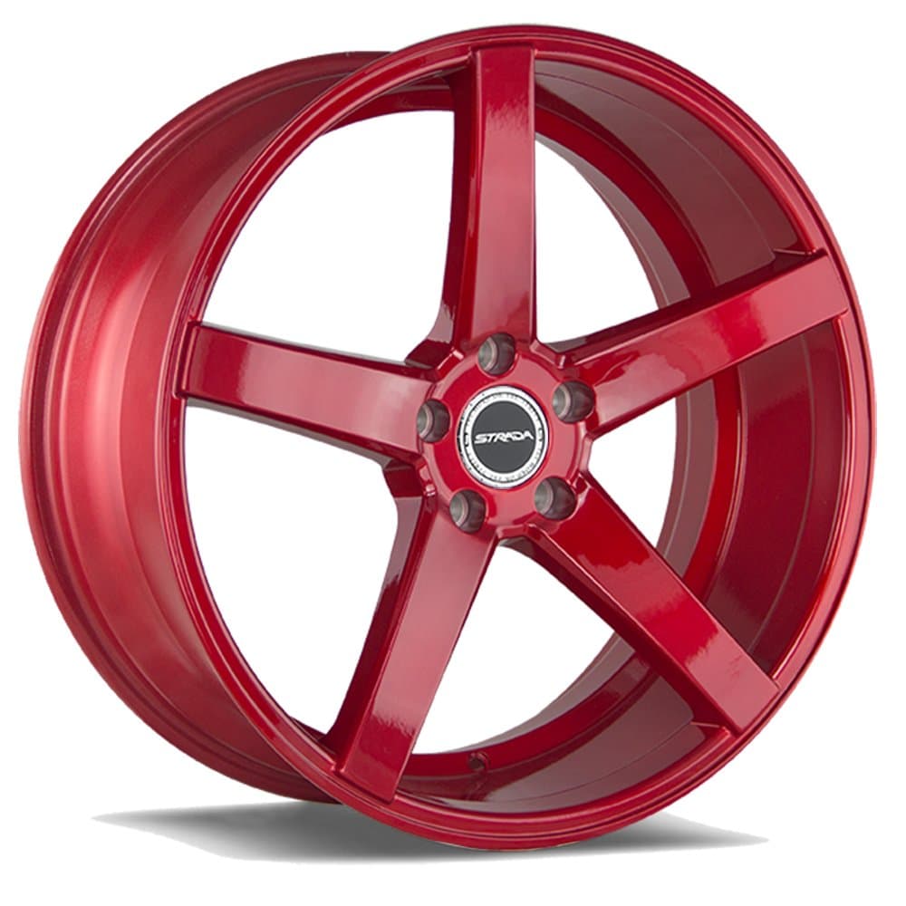 20" Inch Strada Perfetto Candy Apple Red Wheels Rims Only | Set of 4 | Fits Audi Mercedes BMW Infiniti Dodge Cadillac Chevy Ford Lexus Tesla Nissan Hyundai
