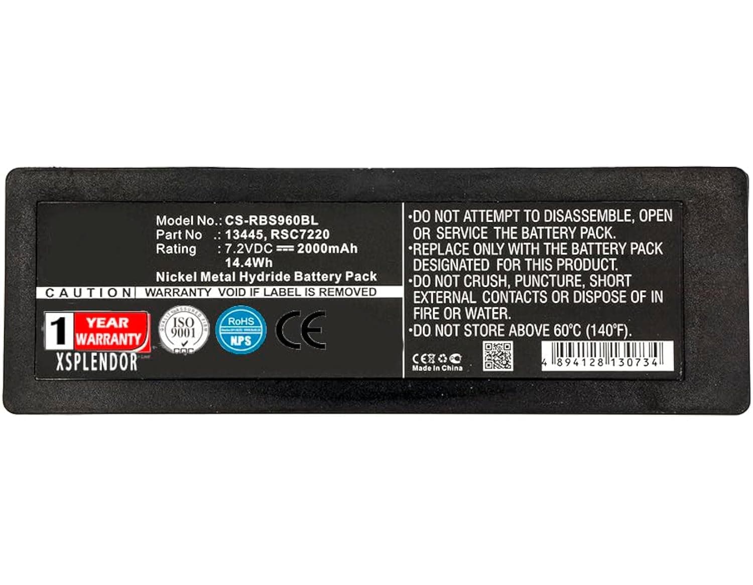 Replacement Battery for Scanreco 590, 592, 790 Part NO 13445, 16131, 17162