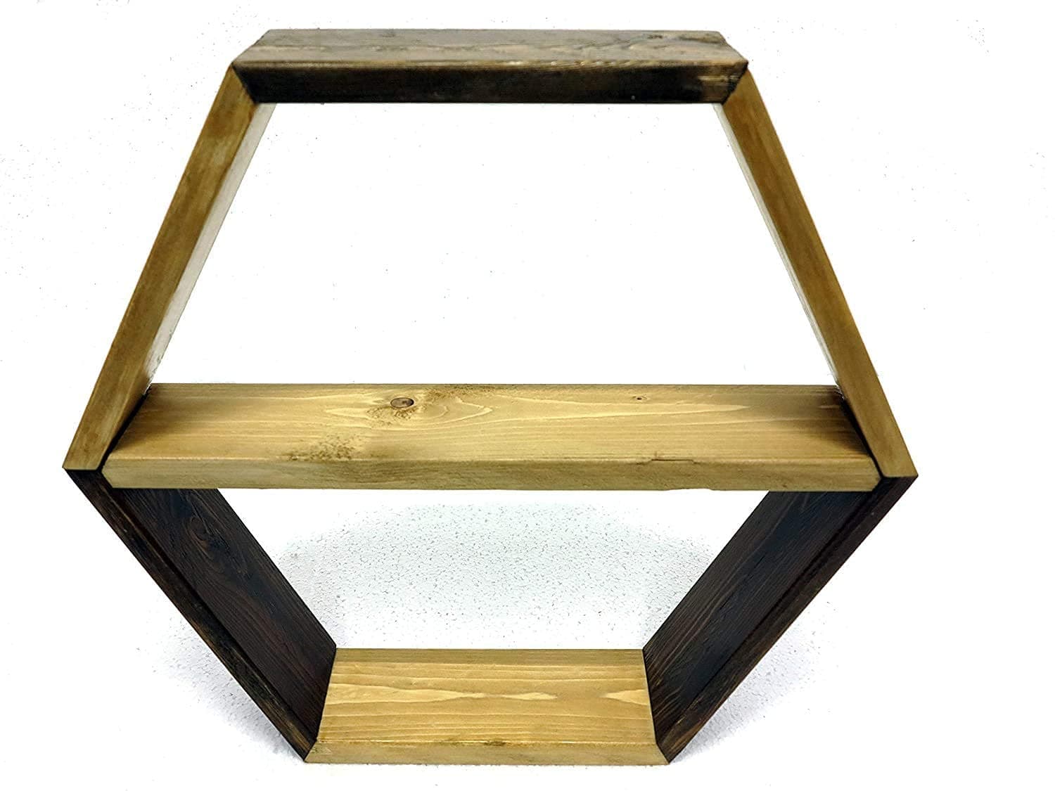 Hexagonal shelf customizable, honeycomb, interior design, wood, DIY, made in italy, upcycling, recycling
