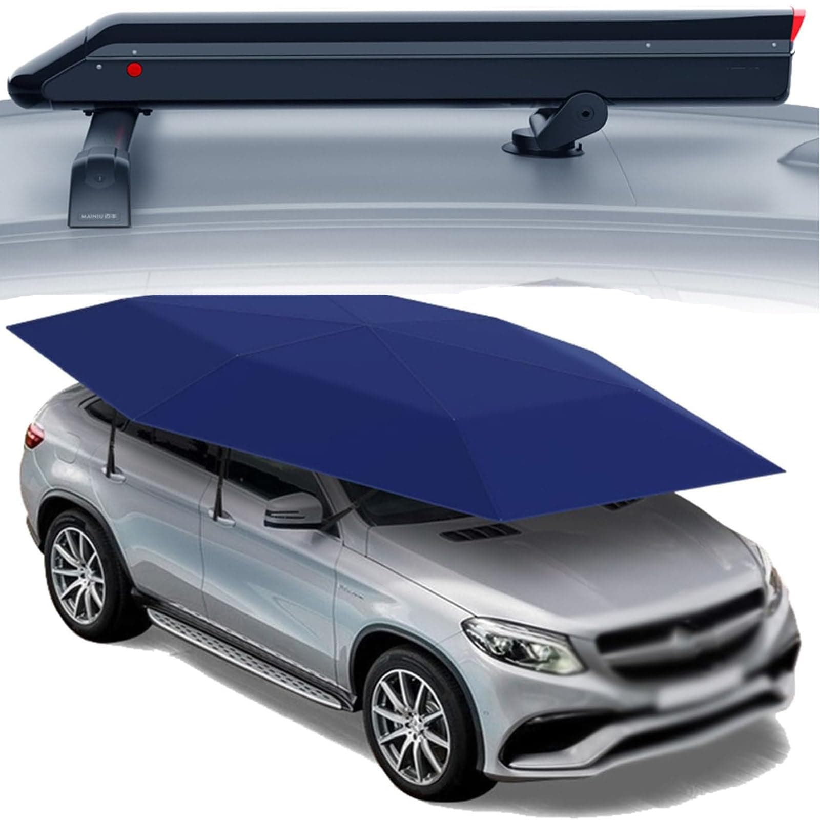 Fully-automatic Carport,Tent Movable Carport,Folded Portable Automobile Protection Car Umbrella Canopy,for Outdoor Tent,Remote Control Automatic,navyblue-4.9 * 2.3m