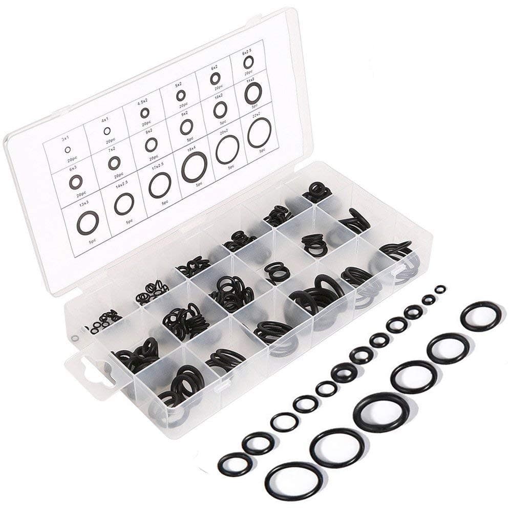 225pc Rubber O-Ring Assortment Kit 18 Sizes Small O Ring Kit Assorted Sealing Washer Kit for Automotive,Electronic,Plumbing