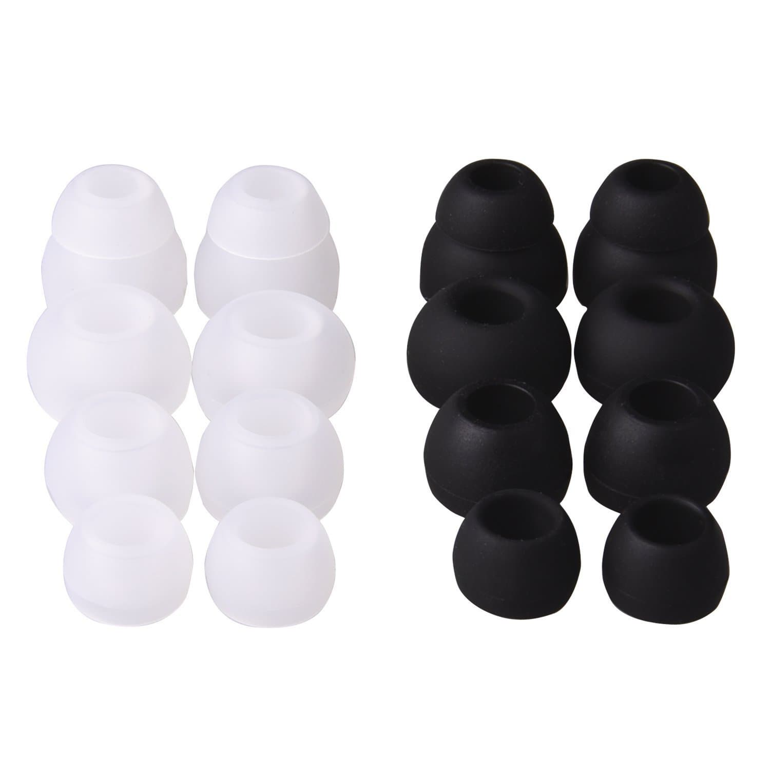 Replacement Earbuds Ear Tips for Powerbeats 2, Symphonized, Panasonic, iFrogz, Mpow, Sony, LG, Skullcandy in-Ear Headphones, 8 Pairs, 4 Different Sizes - Small, Medium, Large and Double Flange