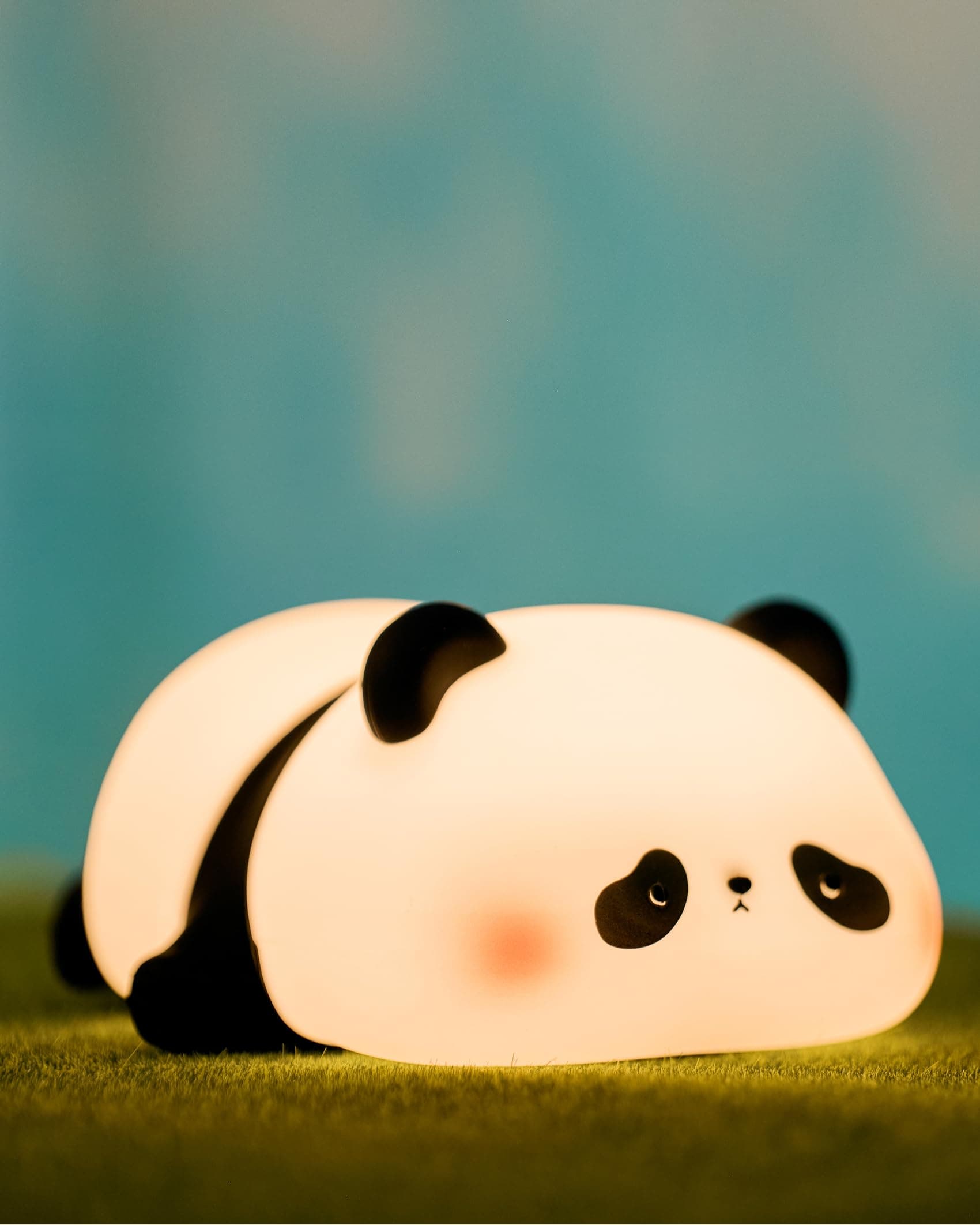 Recolte Cute Panda Night Light with Gift Bow, LED Squishy Silicone Animal Lamp, 3 Level Dimmable Nursery Light for Kids, Baby Desk Decor, Gift Box for Boys Girls, Baby Shower & White Elephant Gifts