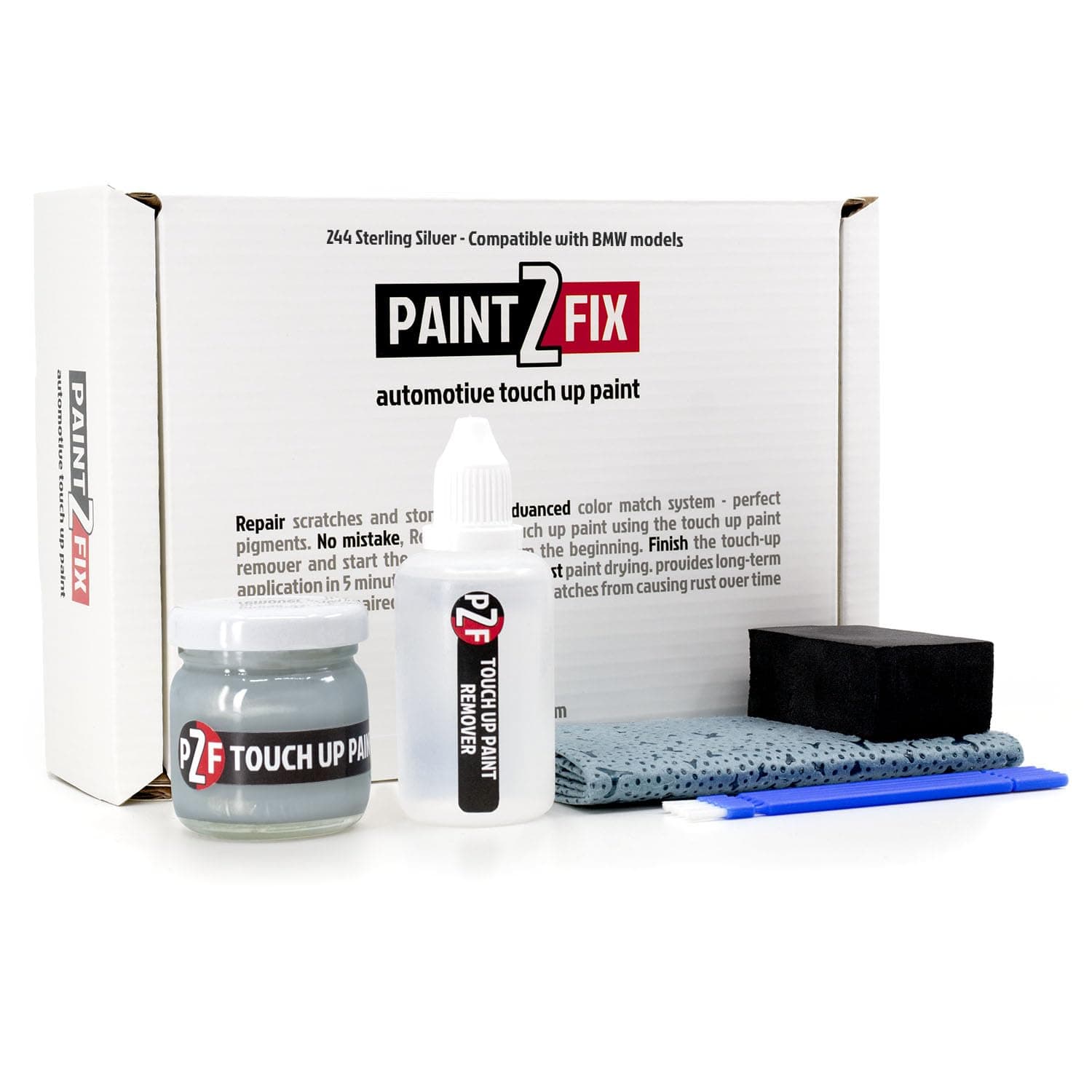 PAINT2FIX 244 Sterling Silver | Sterlingsilber Touch-Up Paint & Scratch Repair Kit for BMW Models