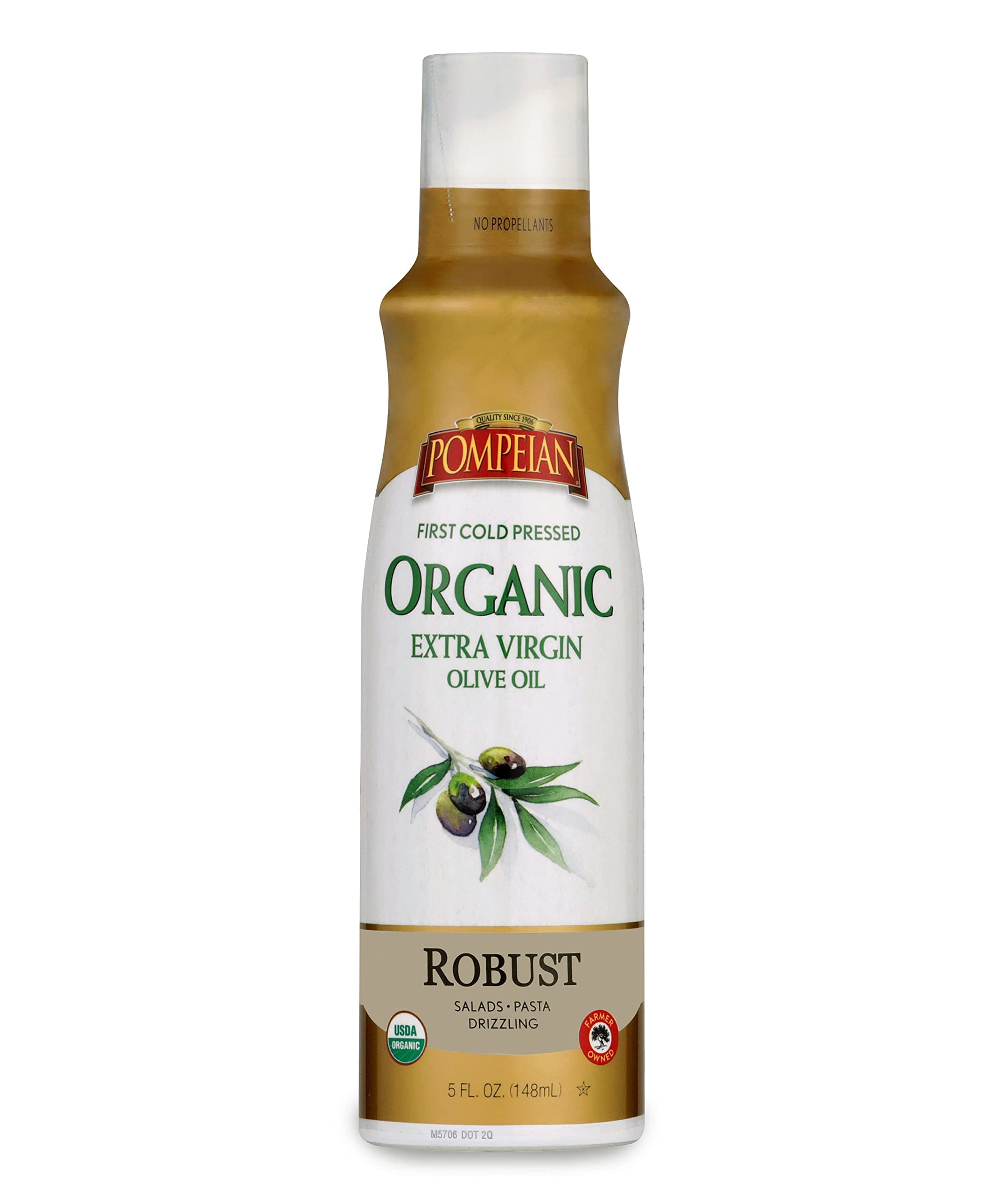 USDA Certified Organic Extra Virgin Olive Oil Non-Stick Cooking Spray, No Propellants, 5 Fl Oz