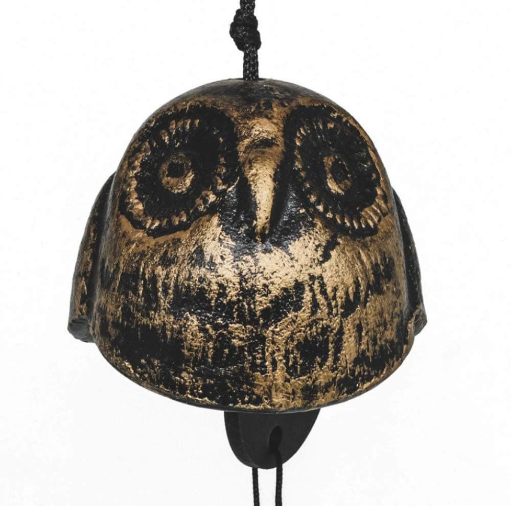 XMUMA Cast Iron Wind Chime Hanging Cat Hawk Retro Japanese Style Wind Temple Bell Birthday Gift