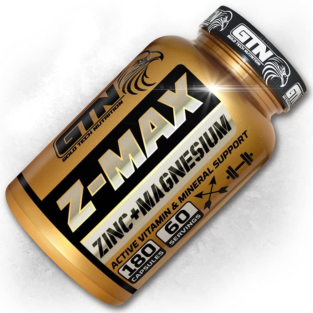 GTN Z-MAX Maximum Strength Zinc, Magnesium, Vitamin B6 Complex Capsules – 180 Pack – Reduction of Tiredness & Fatigue, Testosterone Booster, Sleep Aid, Metabolism and Muscles Support – UK Manufacturer