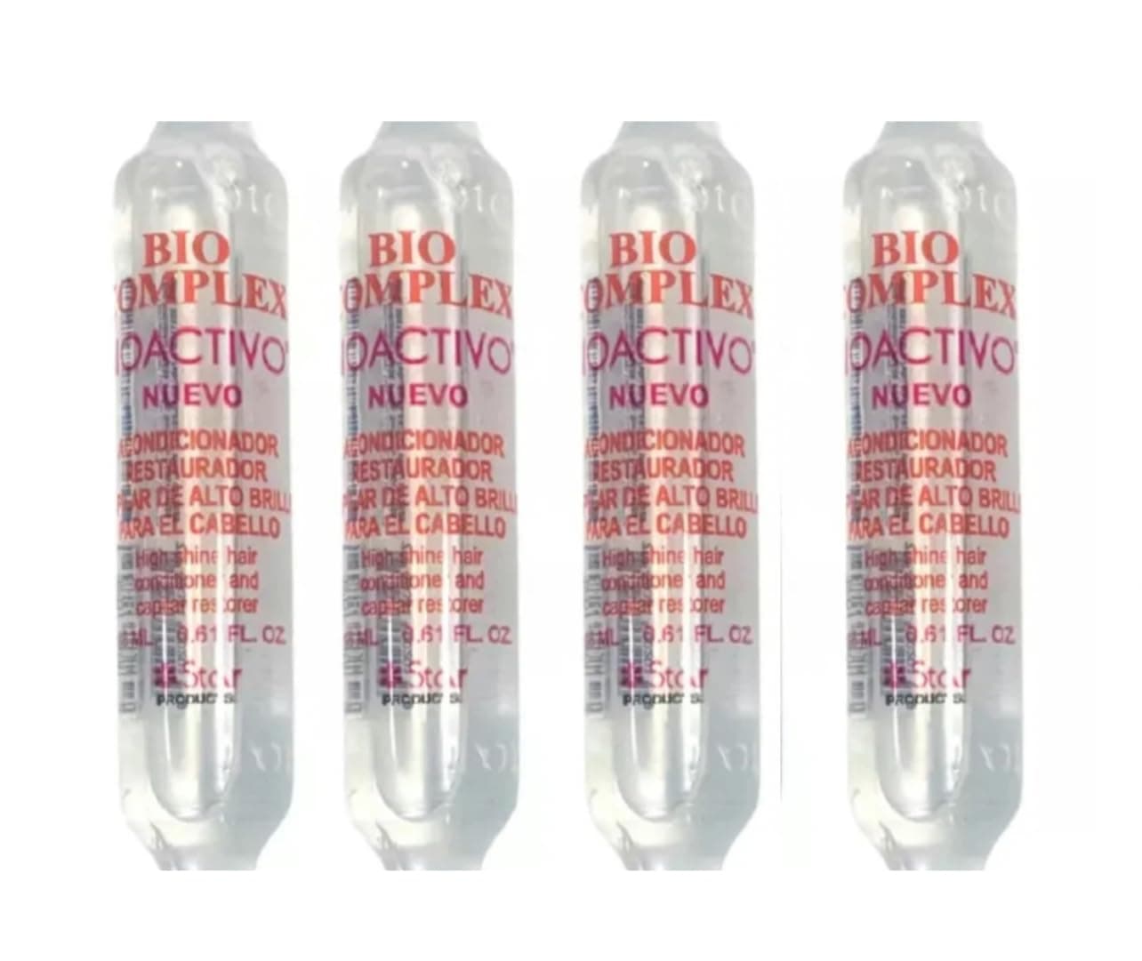 Multi Pack Bio Complex Bio Activo Dominican Natural Hair Treatment High Shine Conditioner Leave In Hydrating Conditioning Hair Repairing Thickening Hair Growth (4 Ampoulles)