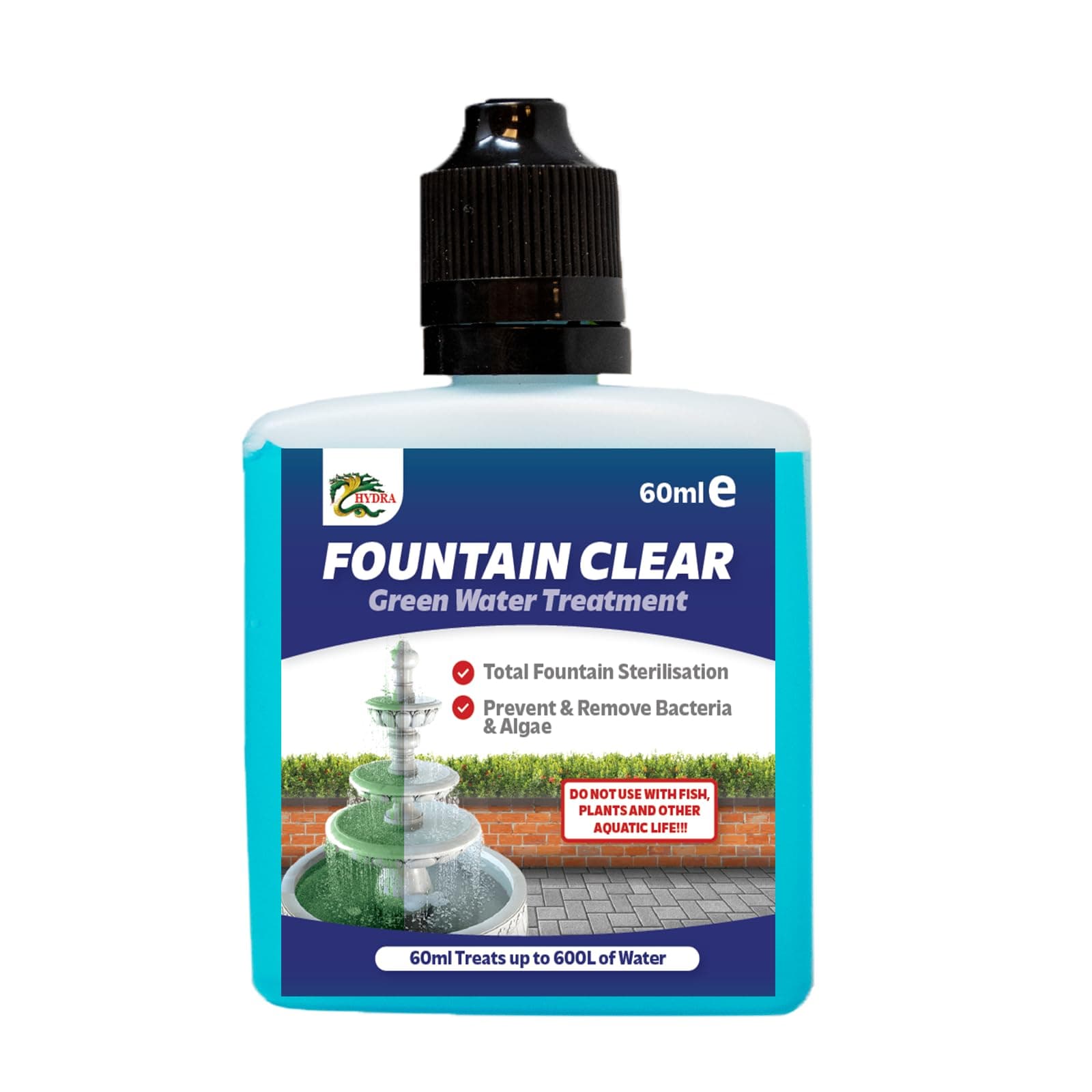 HYDRA Fountain Clear For All Water features Steriliser Cleaner (60ml)