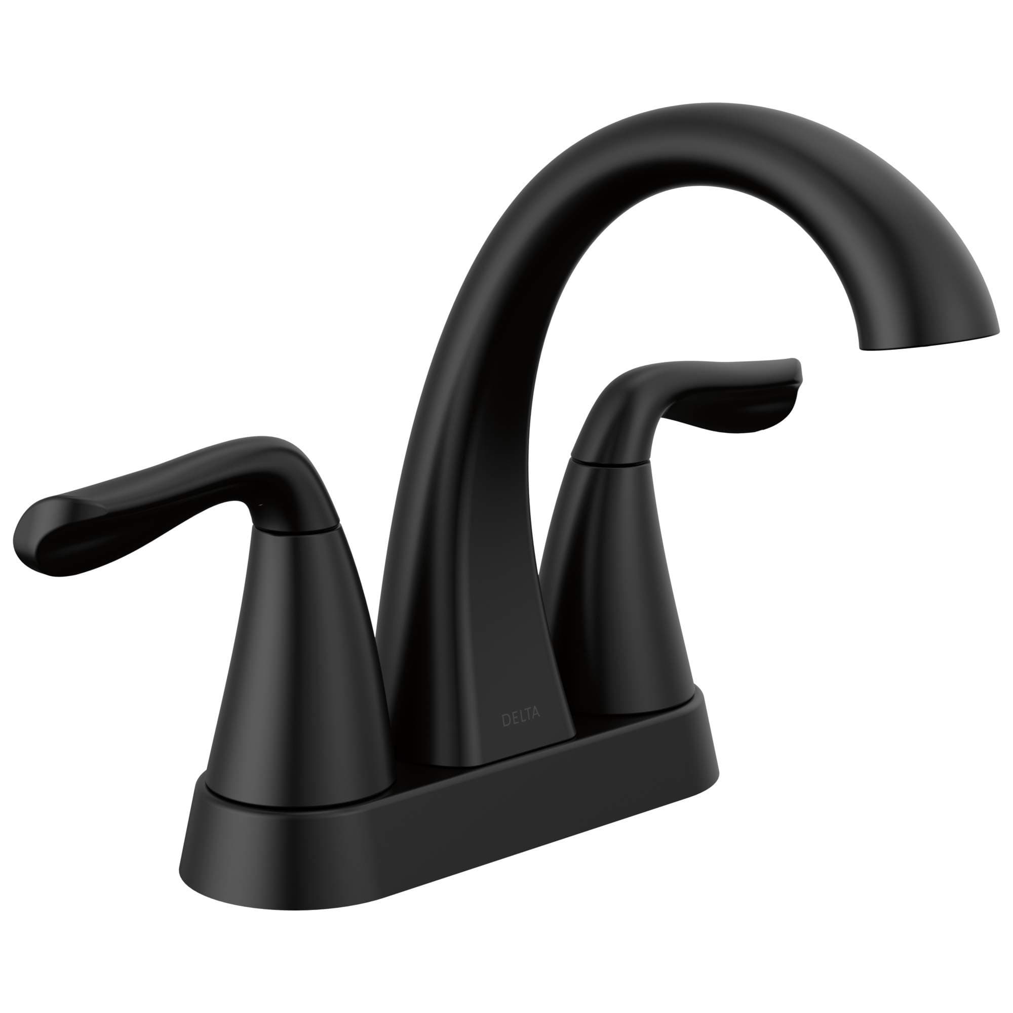Delta Arvo Centerset Bathroom Faucet, Matte Black 2-Handle Bathroom Faucet, Delta Bathroom Sink Faucet, Black 3-Hole Bathroom Faucet, Matte Black 25840LF-BL