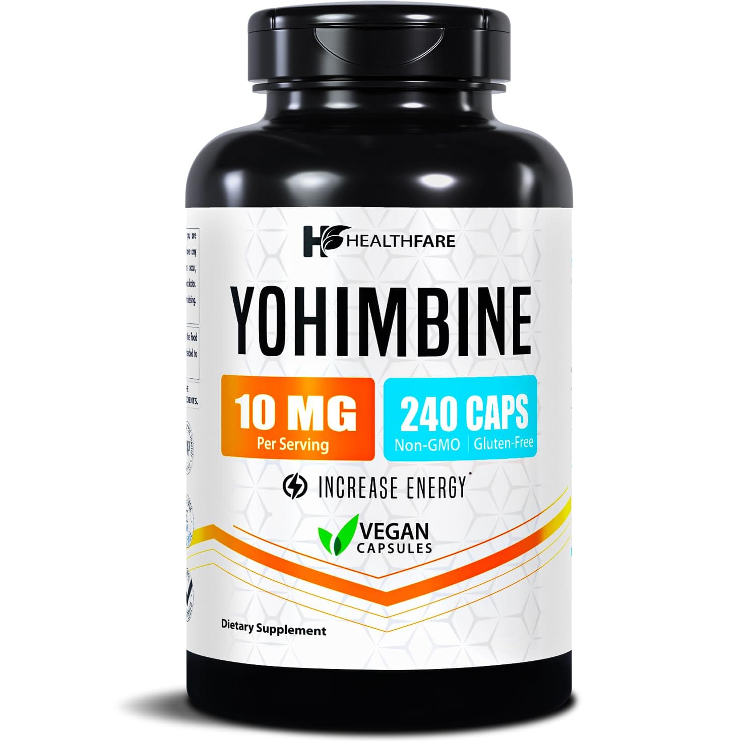 Yohimbine HCL 10mg | 240 Vegan Capsules | Maximum Strength Formula | Non-GMO & Gluten-Free | Made in USA