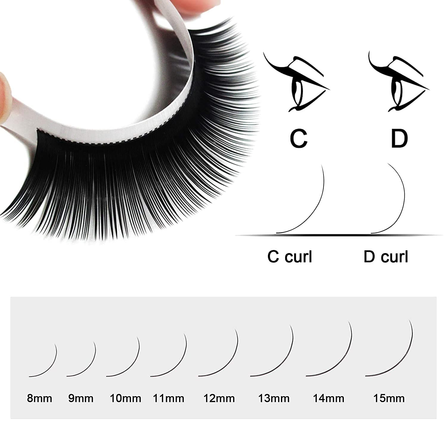 Eyelash Extension Supplies 0.05 C Curl Mix-8-14mm Classic Individual Lash Extensions|Optinal 0.03/0.05/0.07/0.10/0.15/0.20 C/D Single 8-25mm Mix 8-14mm 15-20mm 20-25mm|(0.05 C MIX-8-14mm)