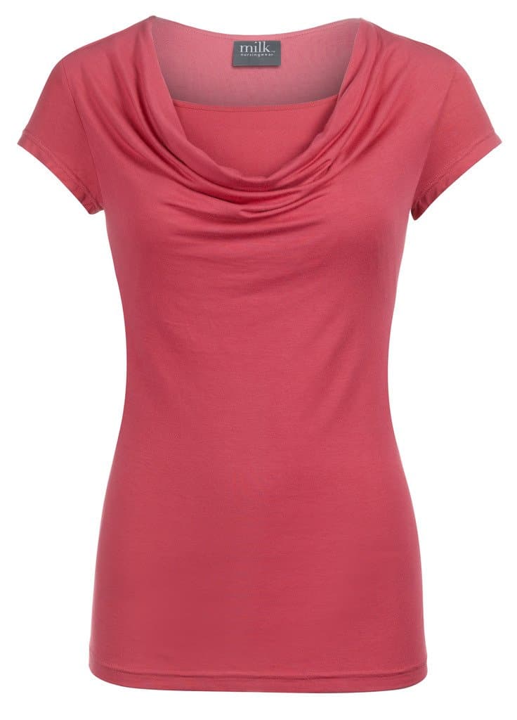 Cowl Neck Nursing Top in Short Sleeves