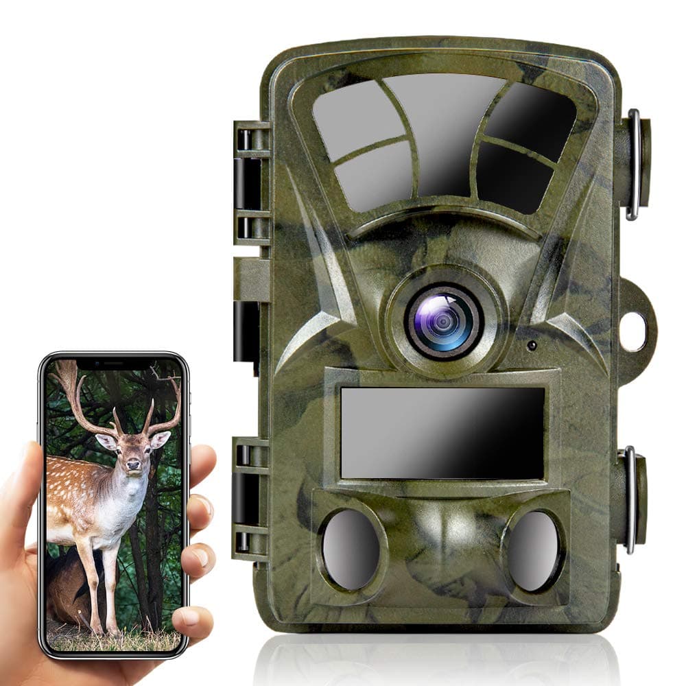 Ctronics Trail Camera WiFi 4K 20MP, Hunting Camera Wildlife Game Cameras with Night Vision Motion Activated Waterproof with 3 Infrared Sensors 120° Wide Angle for Wildlife Monitoring Hunting