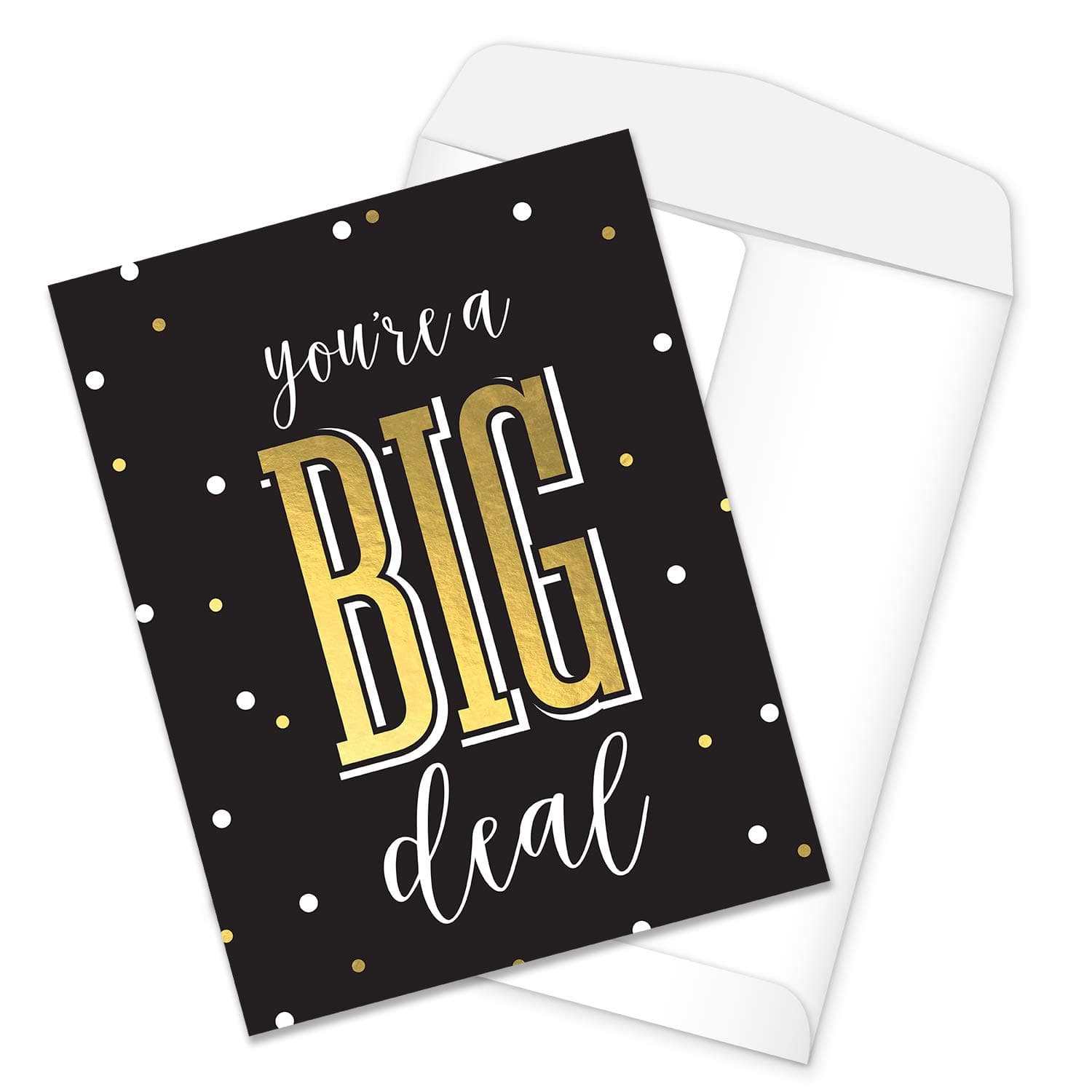Canopy Street You're A Big Deal Greeting Card / 8.5" x 11" Large Funny Congrats Greeting Card/Jumbo Black Faux Gold Humor Congratulations Graduation Retirement Anniversary Good Luck Card