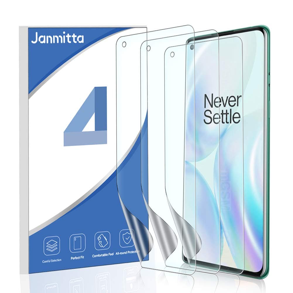 [3 Pack] Janmitta Screen Protector for Oneplus 8, [Not Glass] [Full Coverage] [Bubble Free] [Anti-Scratch] [HD Clear] Flexible TPU Film for Oneplus 8