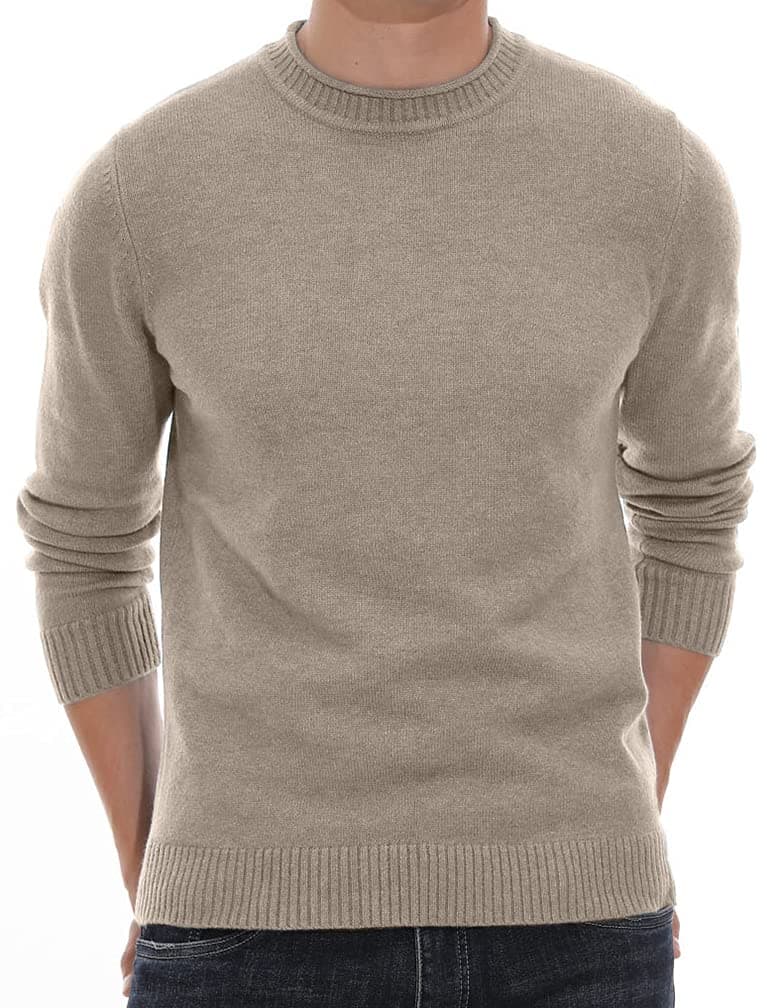 Men's Crewneck Sweater Soft Casual Sweaters for Men Classic Pullover Sweaters with Ribbing Edge