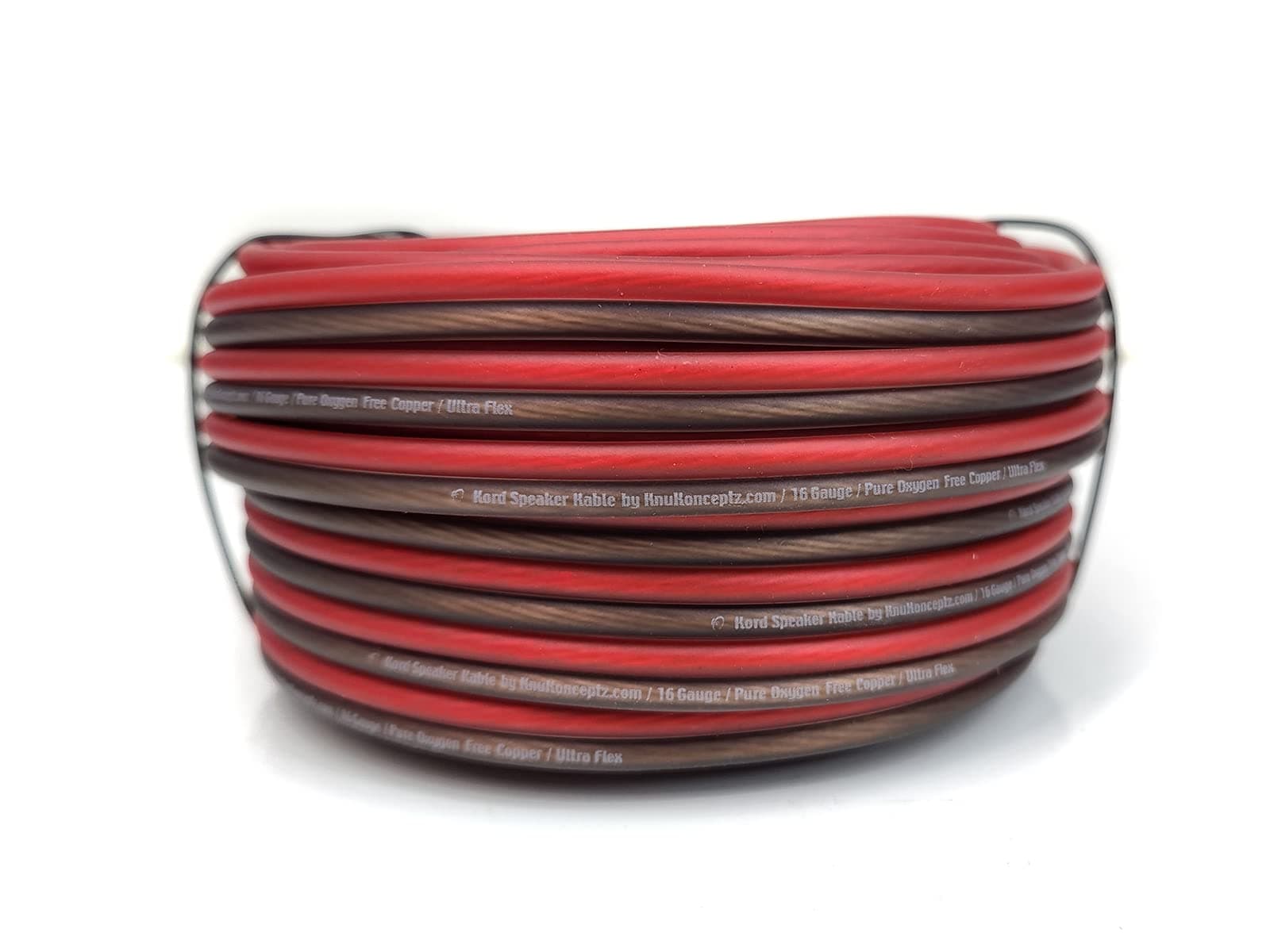 KnuKonceptz Kord Speaker Kable 16 Gauge Oxygen Free Copper Speaker Wire 50' Red/Black