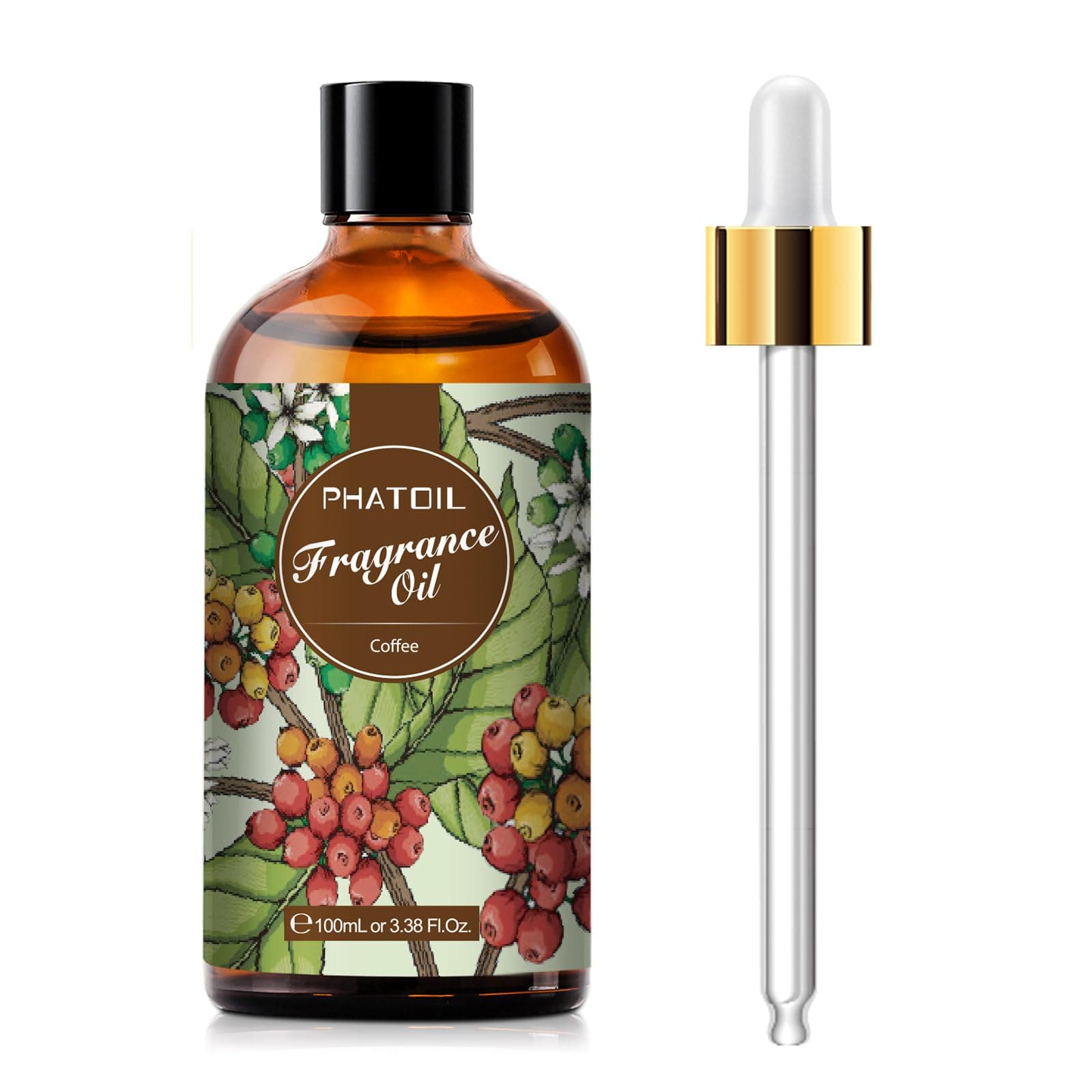 PHATOIL 3.38FL.OZ Coffee Fragrance Oils for Aromatherapy, Essential Oils for Diffusers for Home, Perfect for Diffuser, DIY Candle and Soap Making, DIY Scented Products - 100ml