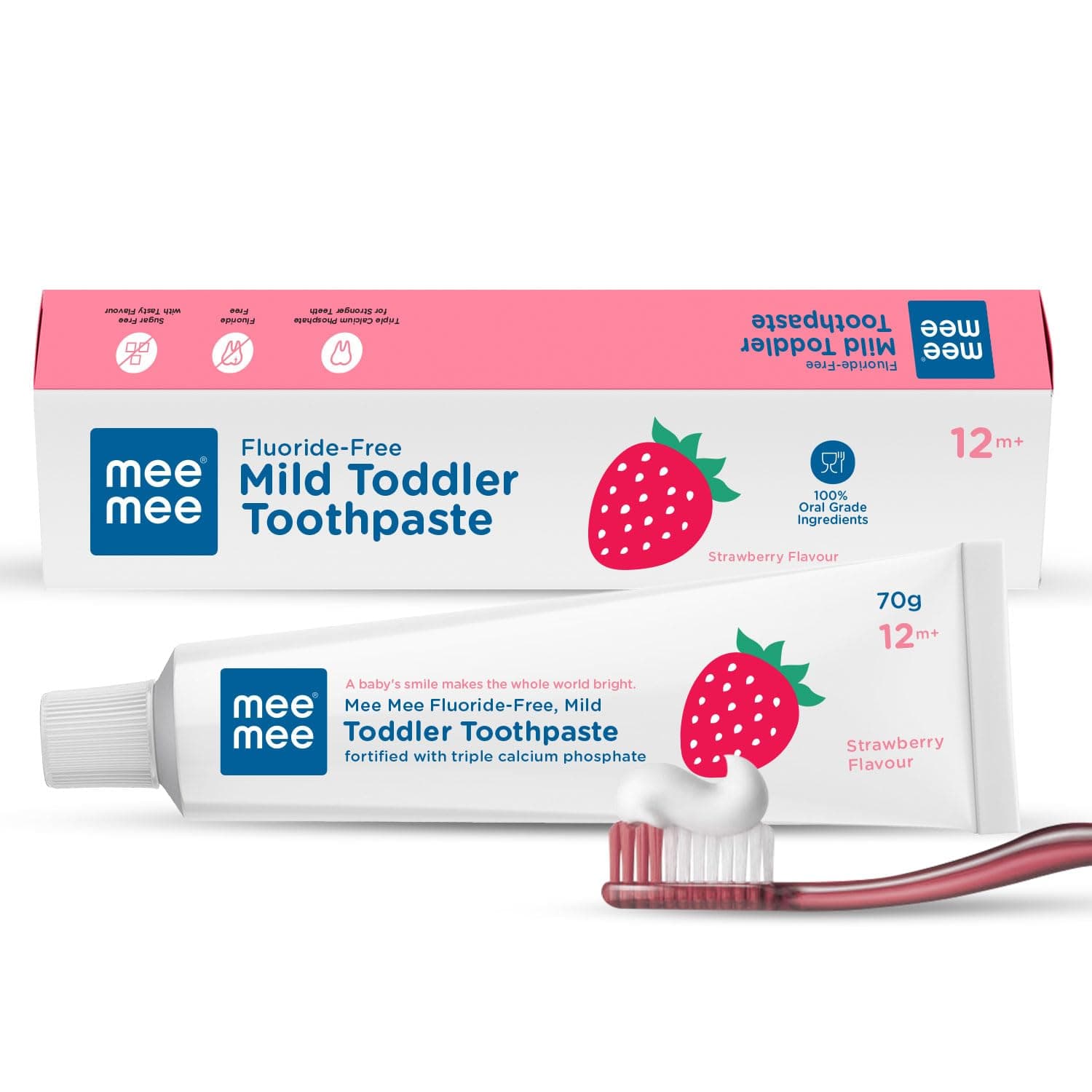 Fluoride-Free Toothpaste Strawberry,Cavity Protection,70 gram