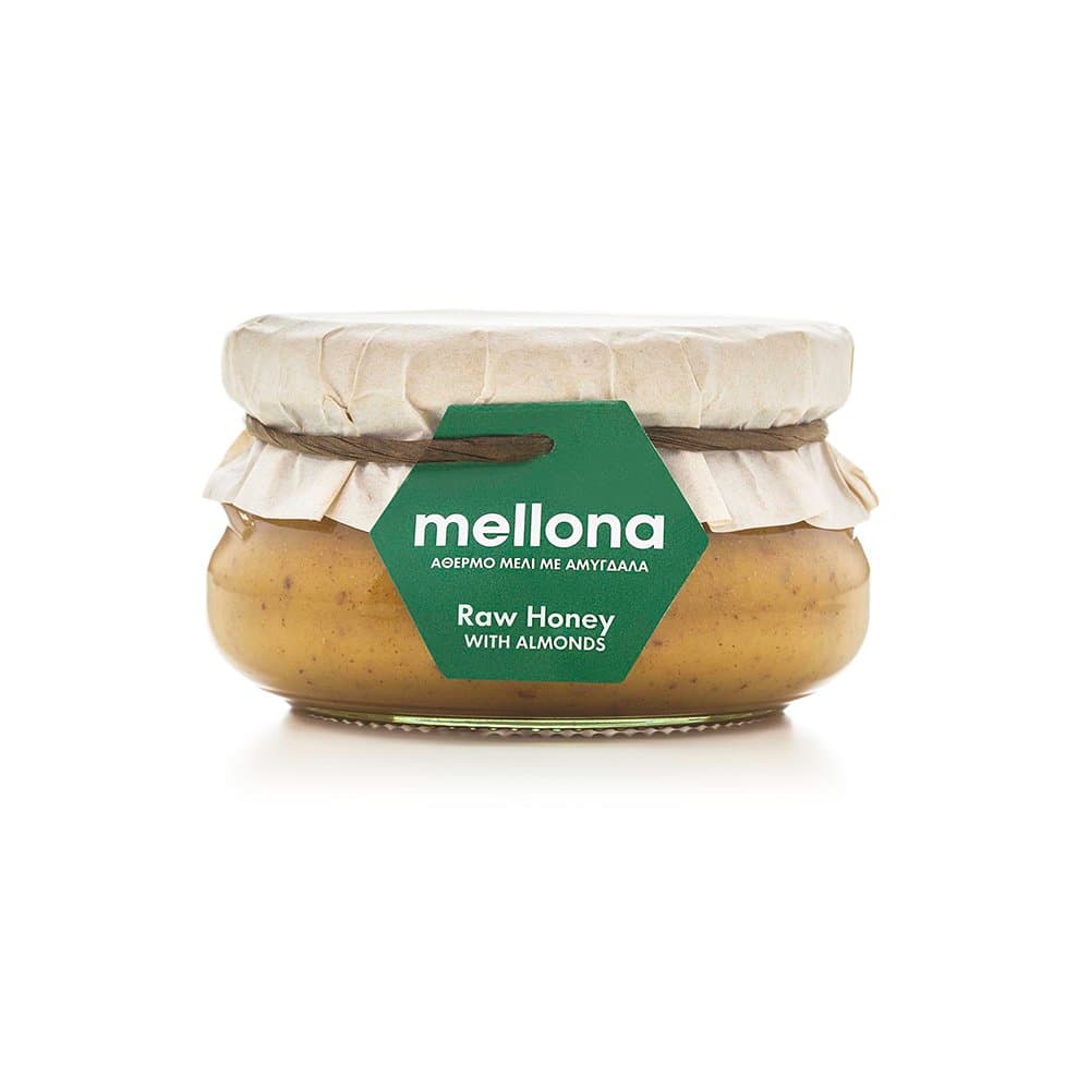 Mellona 100 Percent Pure Raw and Unique Almond Honey from Cyprus Unprocessed 230 g