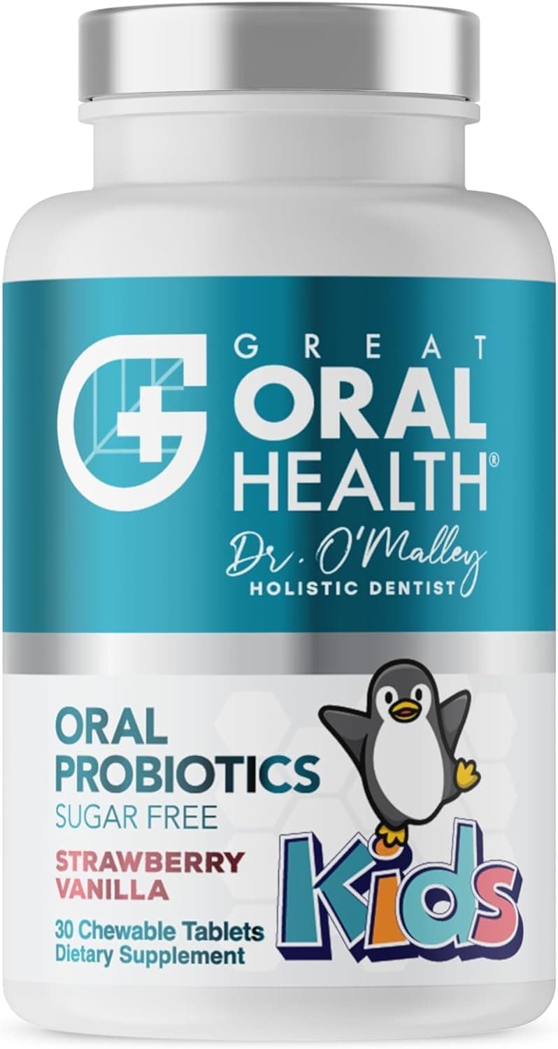 – Oral Probiotics for Mouth Bad Breath Treatment for Kids Dental Care & Cavity Prevention with BLIS K12 M18 – Dr Formulated Dental Probiotics for Teeth and Gums, 30 Chewable Tablets Strawberry Vanilla