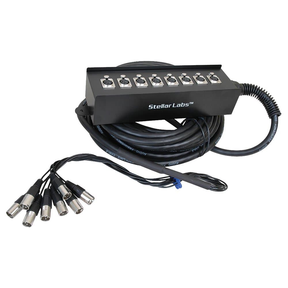 Stellar Labs Cable, 3Pos XLR Plug-Jack, 8Port, 49Ft - 555-13860
