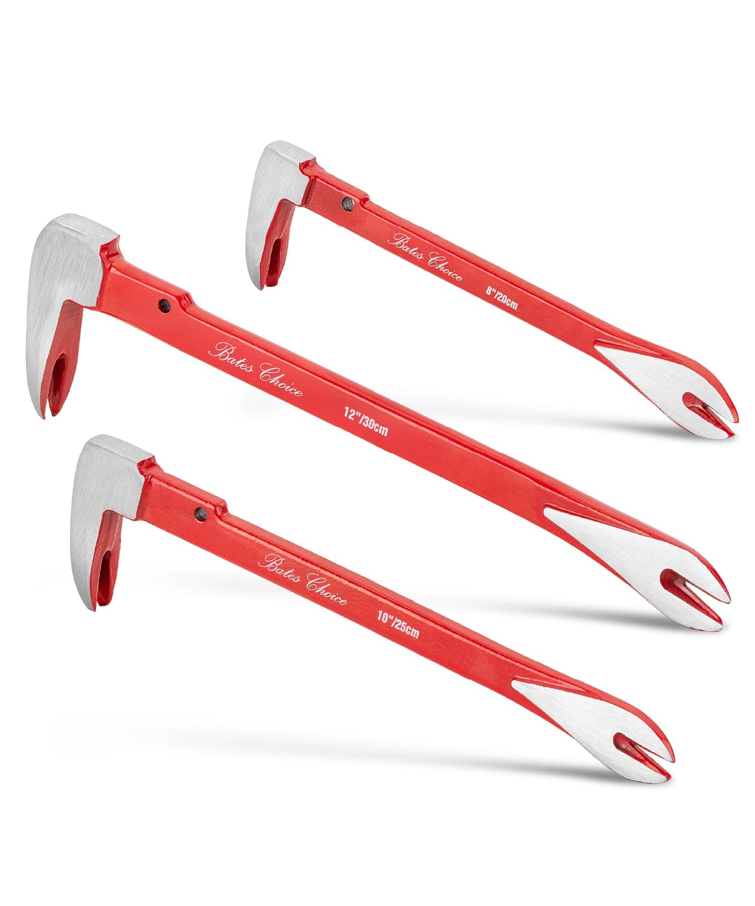 Bates- Pry Bar Nail Puller Set, 3 Pack, 8"/10"/12", Nail Puller Tool, Small Pry Bar