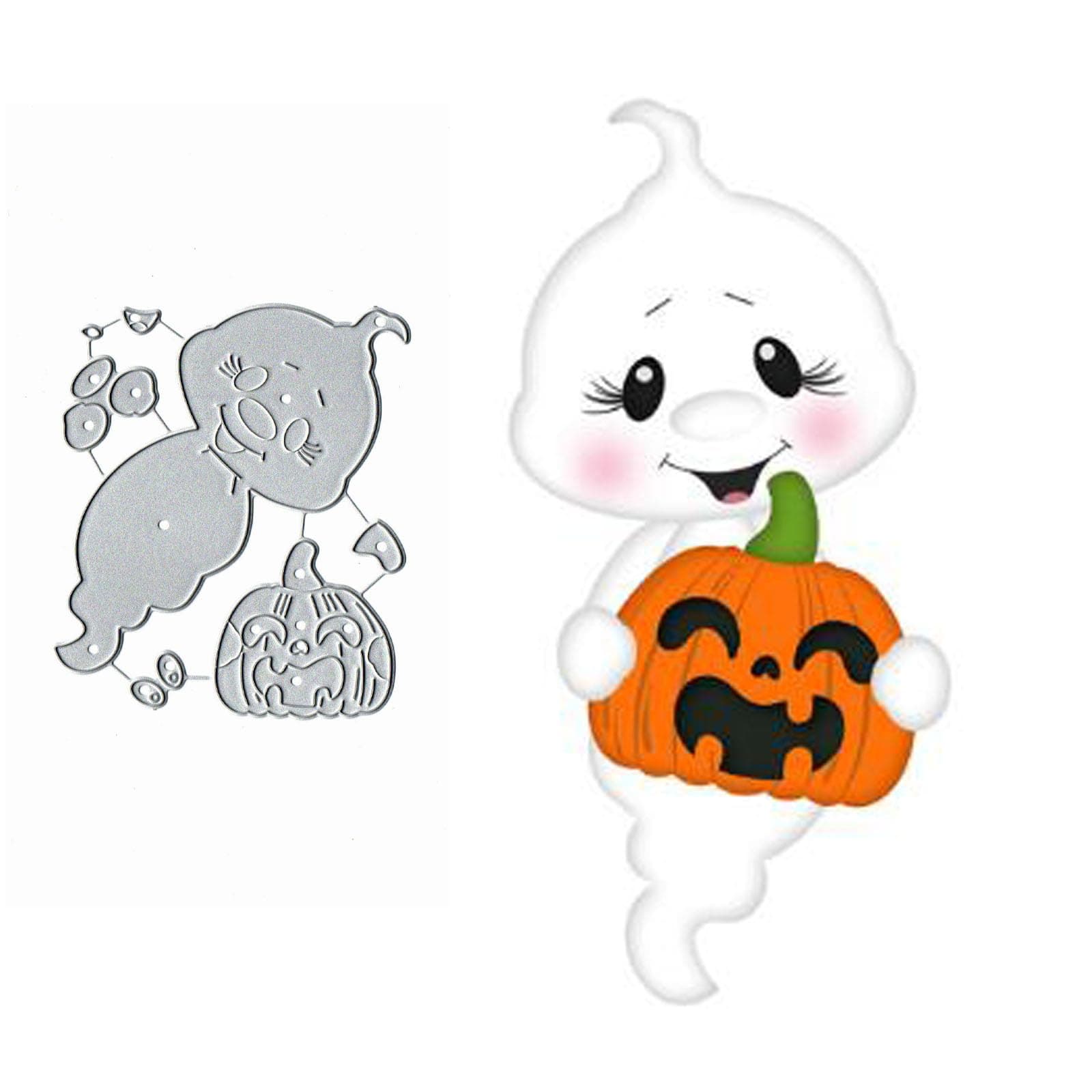 Halloween Pumpkin Ghost Boo Magic Metal Die Cuts,Merry Halloween Pumpkin Cutting Dies Cut Stencils DIY Scrapbooking Decorative Embossing Paper Scrapbooking Card Making