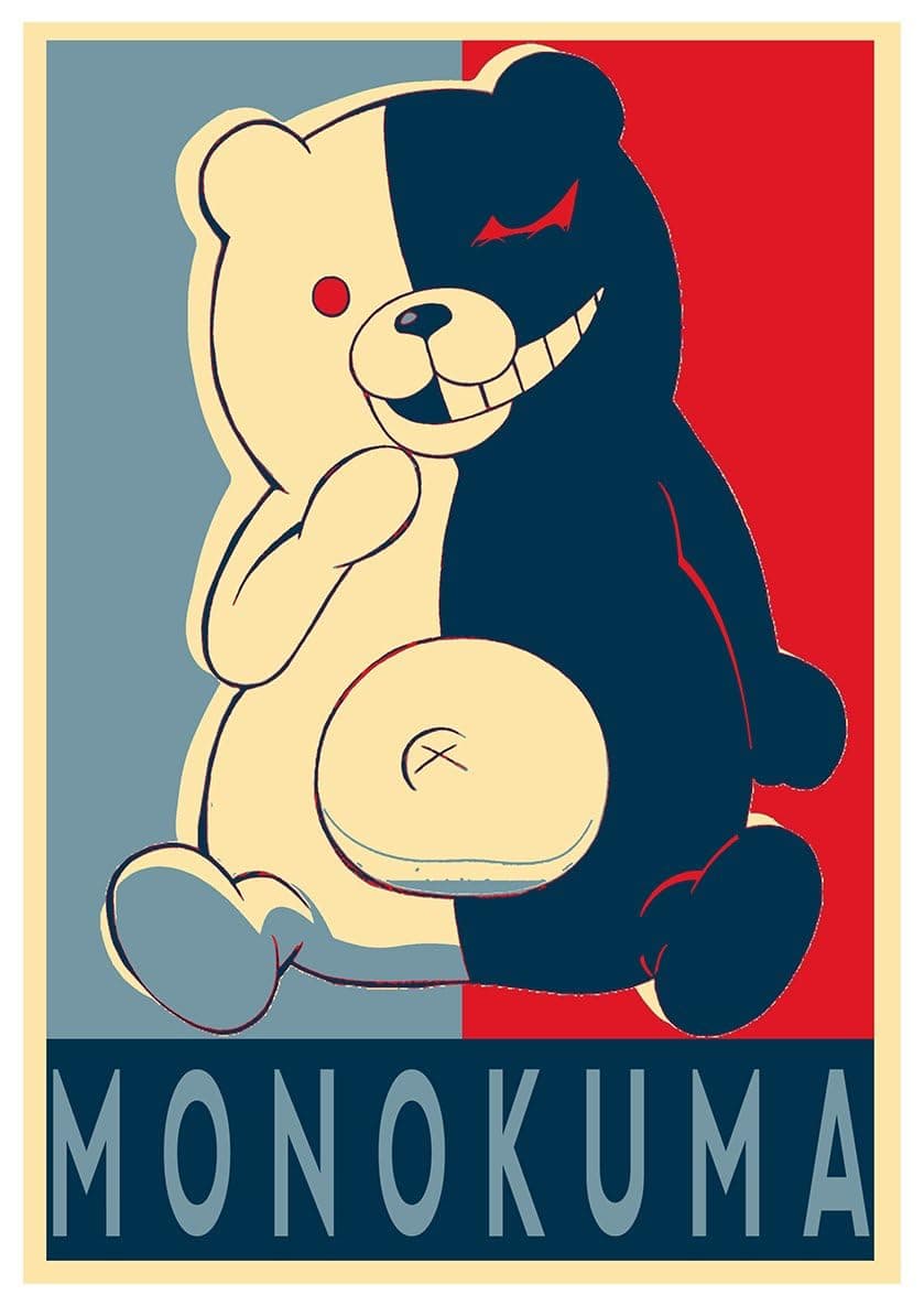 Danganronpa Monokuma Propaganda Poster - 12x18 inch Wall Poster 170 GSM Paper | Home & Office Decoration | Gloss Finish Unframed Poster | RAINFIRE CREATION! RCP516