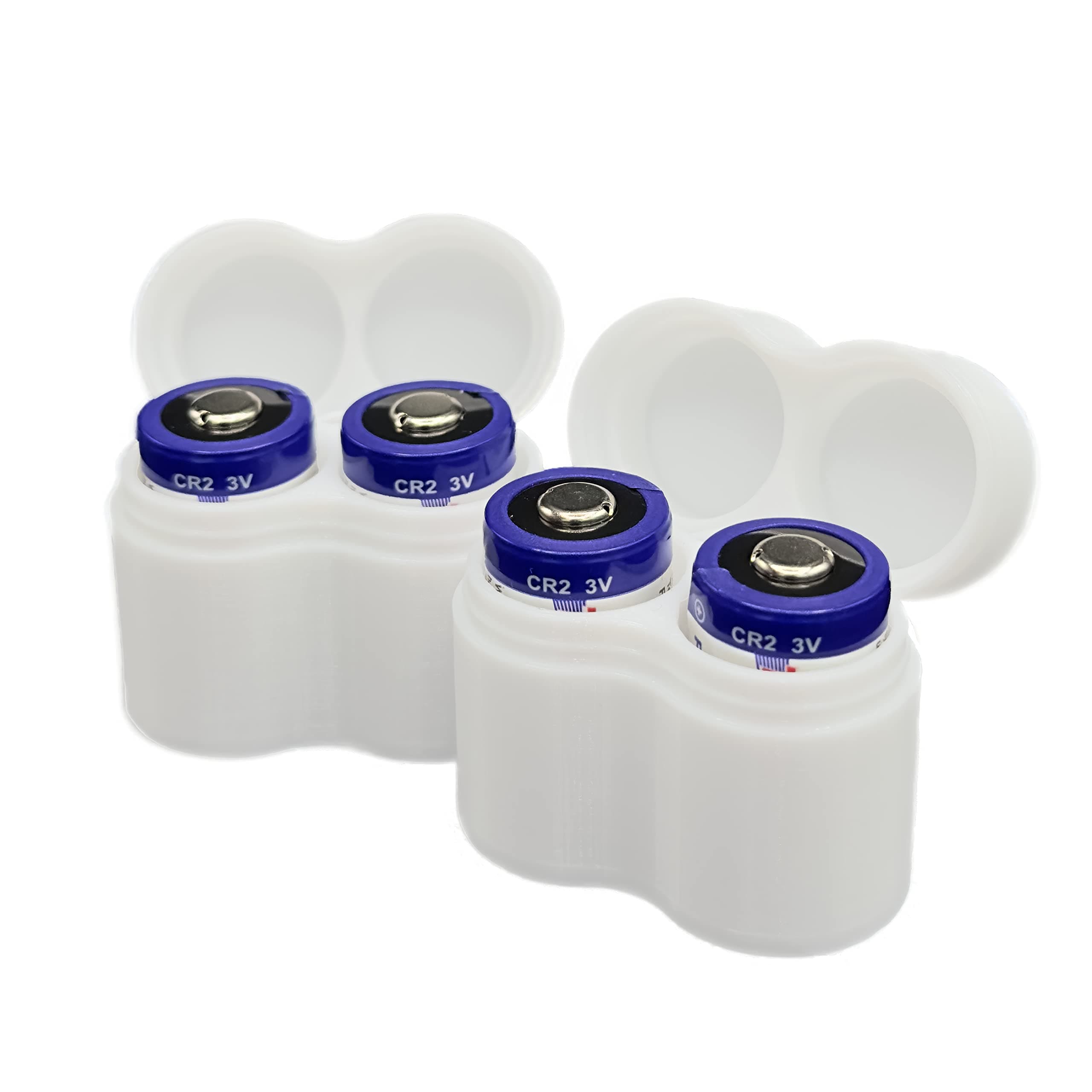 Slimline CR2 Battery Case, Soft Durable Material - Pack of 2 (Holds 2 Batteries)