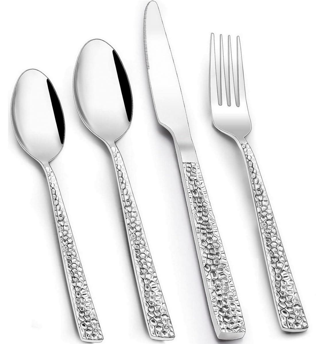 Stainless Steel Cutlery Flatware Set 24 Pieces – Silverware Tableware Set Service For 6, with Knife Fork Spoon Eating Utensils, for Home Kitchen Restaurant Hotel